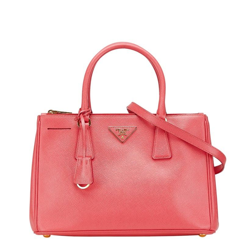 Prada Prada Galleria 2Way Handbag Leather Shoulder Bag Bn1801 Duty Free For Usa in Pink, Women's
