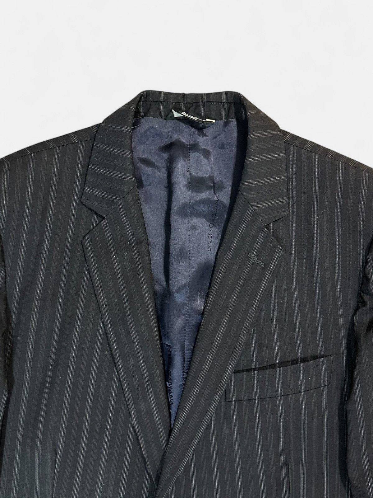 Dolce & Gabbana Dolce & Gabbana - Black Strip Blazer Size 52S - 2 Thumbnail