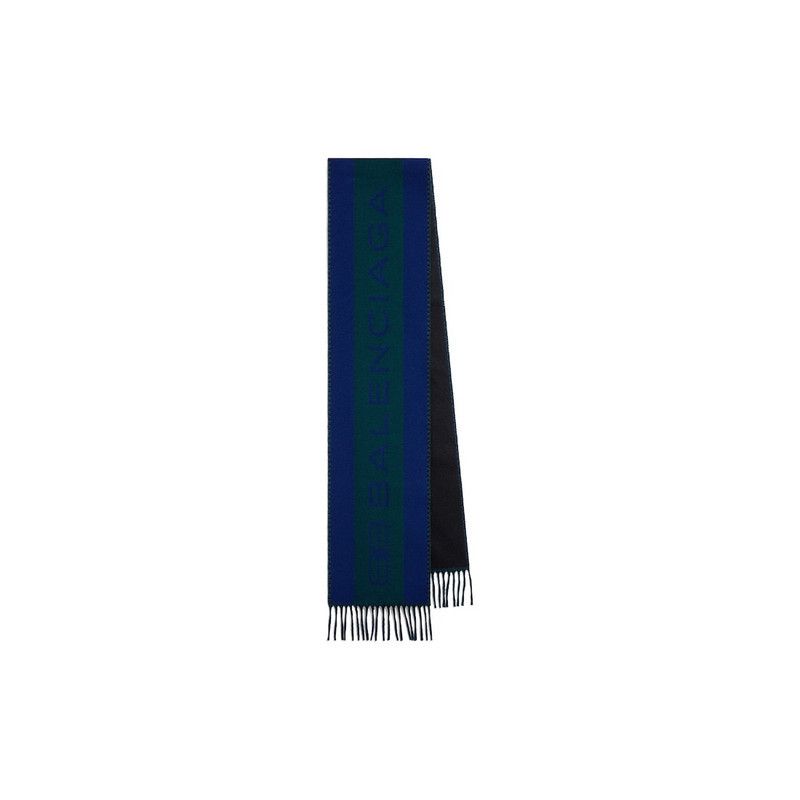 Balenciaga o1tr1nto0426 Size: OS / Soccer Scarf in Blue/Green Size ONE SIZE - 1 Thumbnail