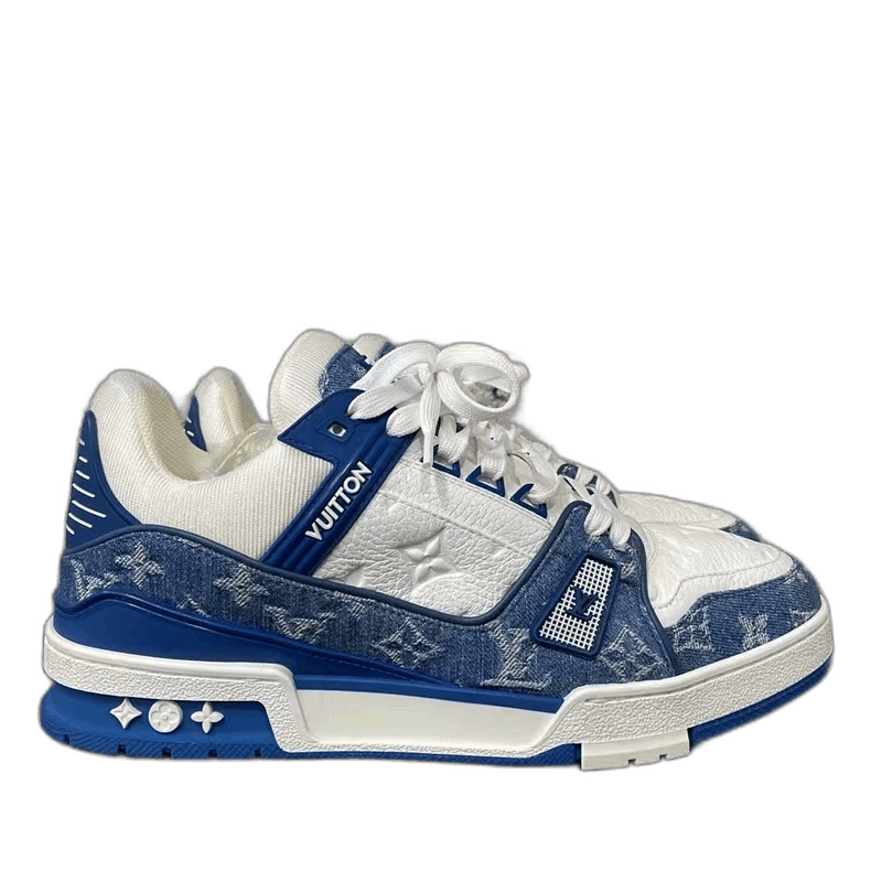 Louis Vuitton Louis Vuitton White Blue Denim Trainers-2507 Size US 8 / EU 41 - 1 Thumbnail
