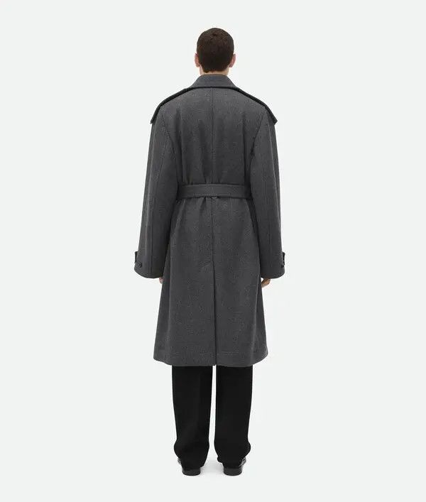 Bottega Veneta o1bcso1str0226 Double Face Wool Trench Coat in Gray Size US M / EU 48-50 / 2 - 3 Thumbnail