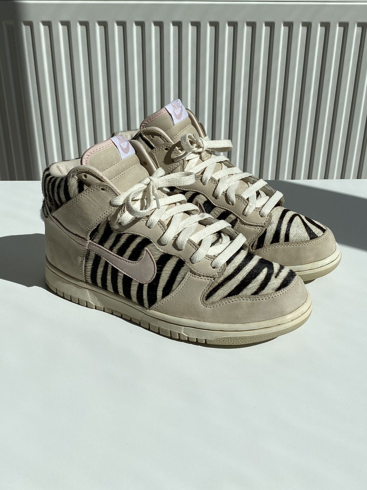 Nike 2004 Nike Dunk High Zebra Horse Hair Birch Size US 8 / EU 41 - 4 Thumbnail