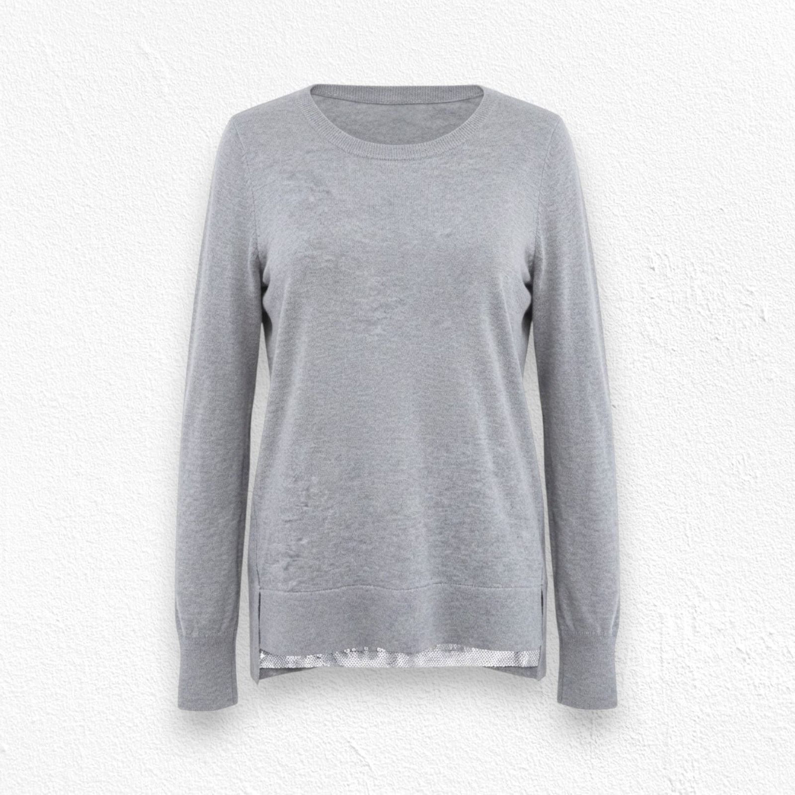 Other Etcetera Gray Wool Blend Sweater Sequin Hem Size Medium Size M / US 6-8 / IT 42-44 - 1 Thumbnail