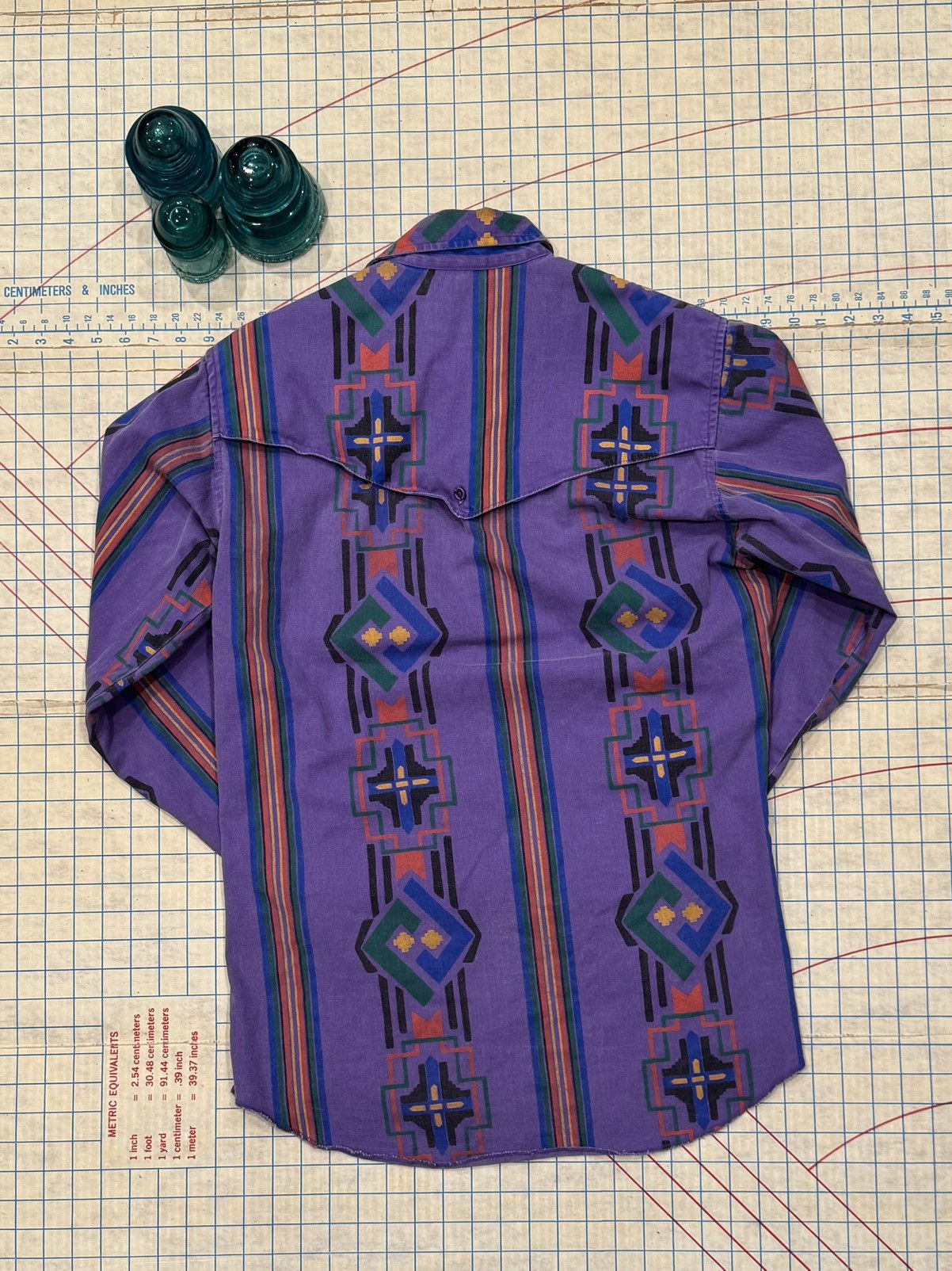 Wrangler Vintage Wrangler Brushpopper Purple Navajo Pattern Button Up Size US L / EU 52-54 / 3 - 7 Thumbnail