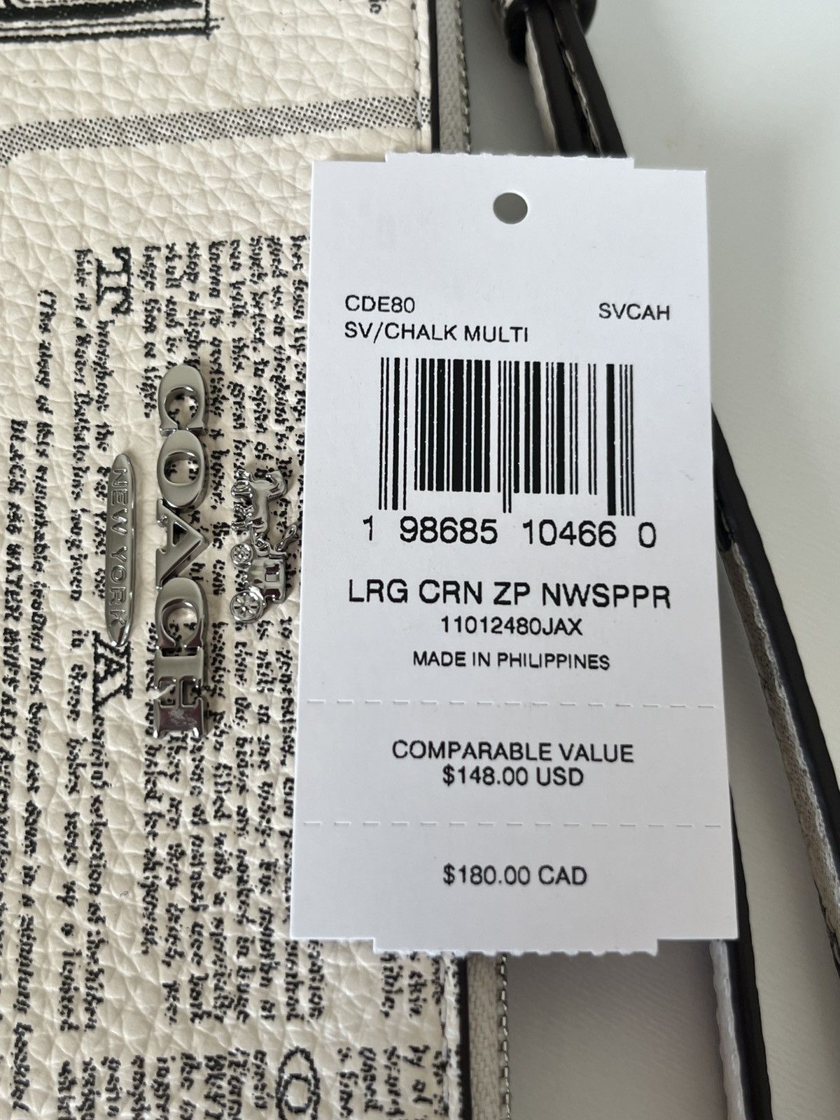 Coach Coach Large Corner Zip Wristlet With Newspaper Print Size ONE SIZE - 4 Thumbnail