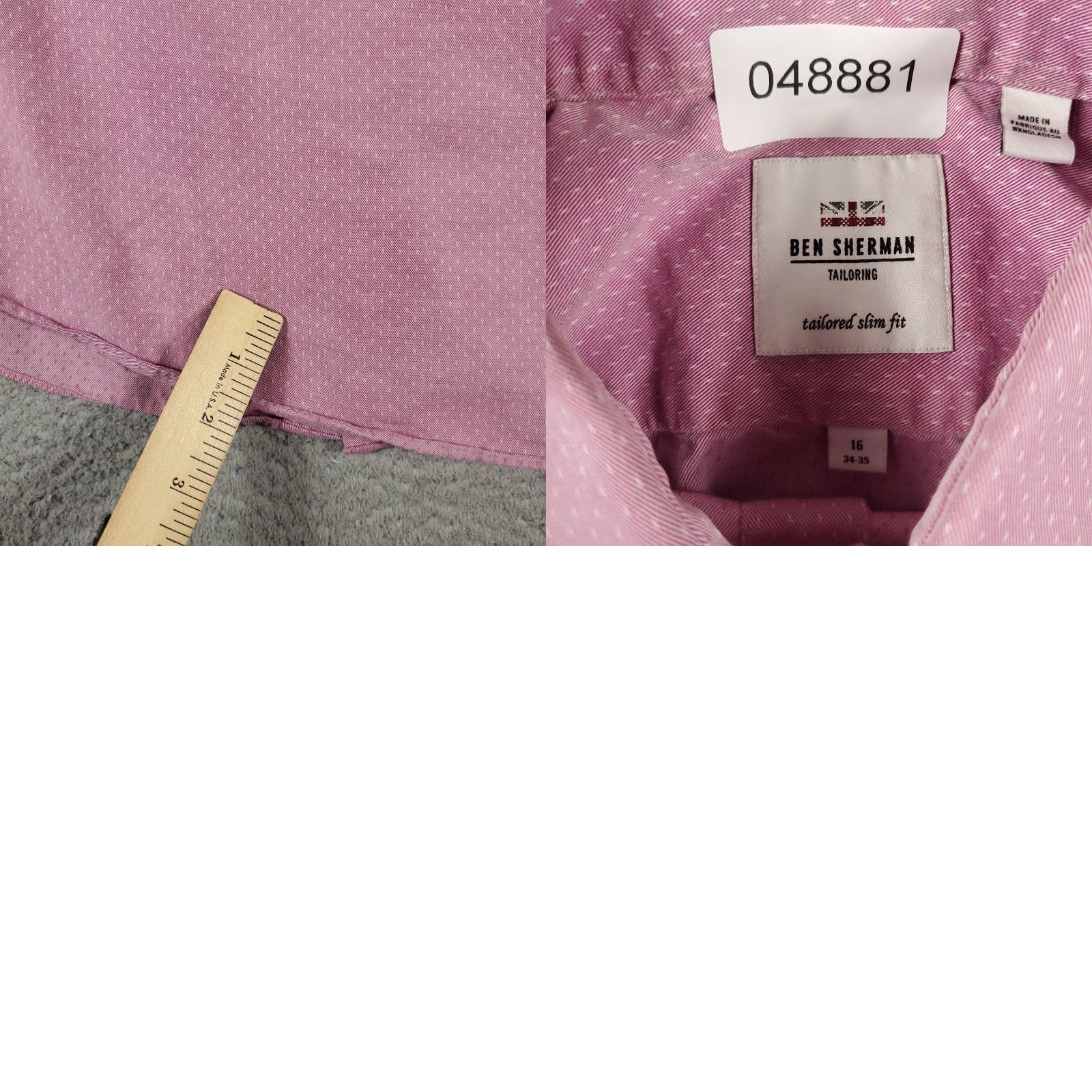 Ben Sherman VINTAGE Ben Sherman Shirt Mens Size 16 Purple Dress Button Up Long Sleeve Size 42R - 8 Thumbnail
