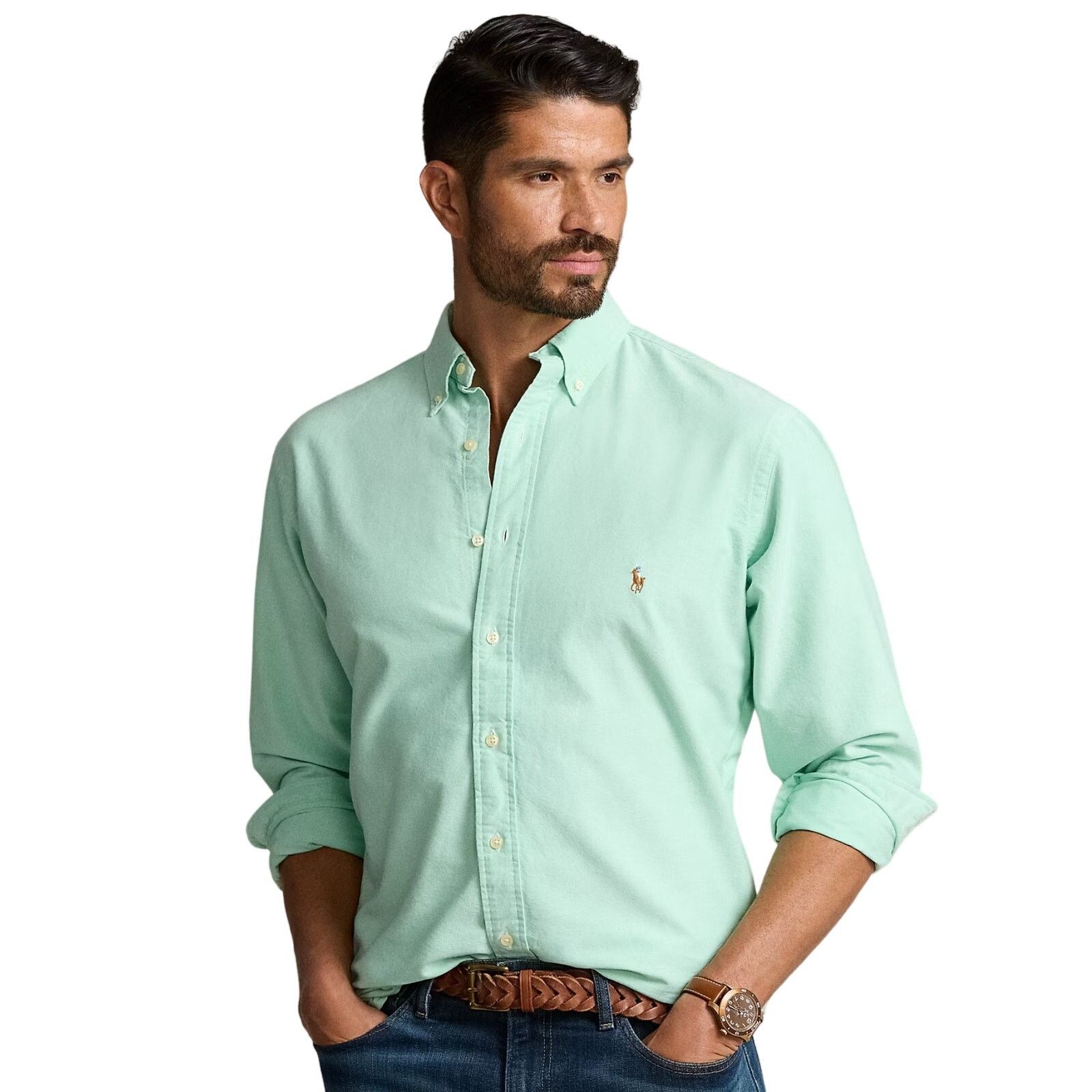 Polo Ralph Lauren Ralph Lauren Classic Fit Button-Down Green Neck Size 14.5 Size US L / EU 52-54 / 3 - 1 Thumbnail