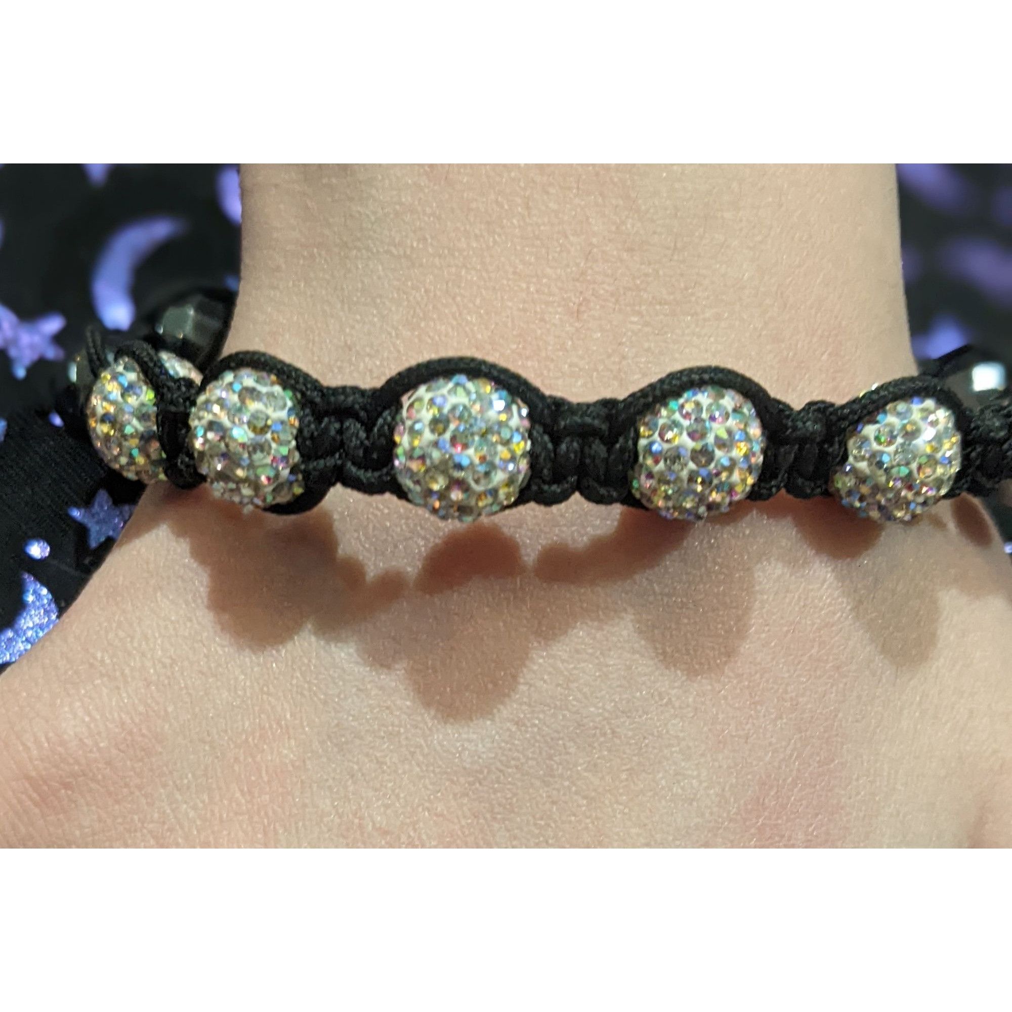 Other Black Aurora Borealis Beaded Shambala Bracelet Size ONE SIZE - 3 Thumbnail