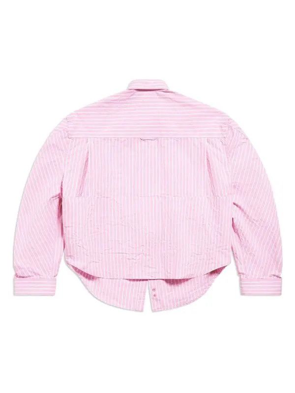 Balenciaga o1in1g0225 Twisted Sleeve Shirt in Pink/White Size XS / US 0-2 / IT 36-38 - 4 Thumbnail