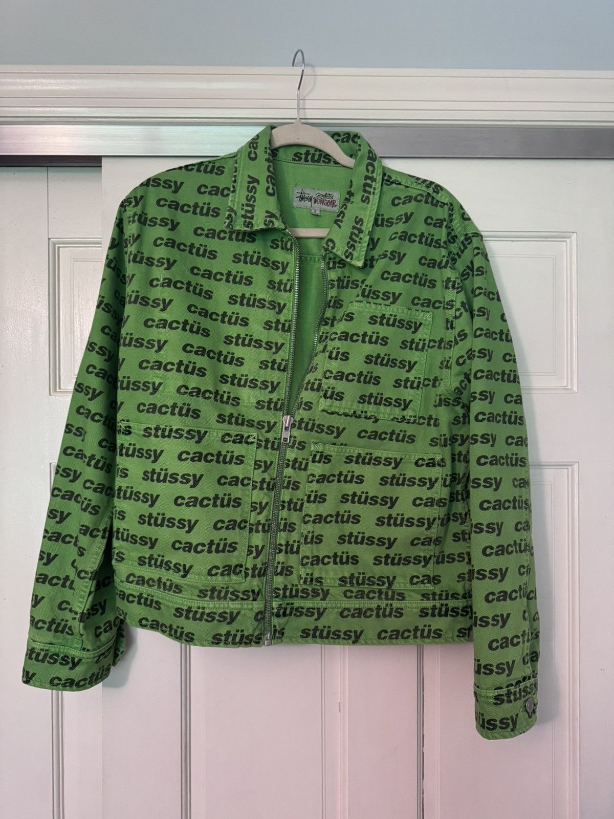 Stussy x CPFM Cactus Plant Flea Market ZIP WORK JACKET Green
