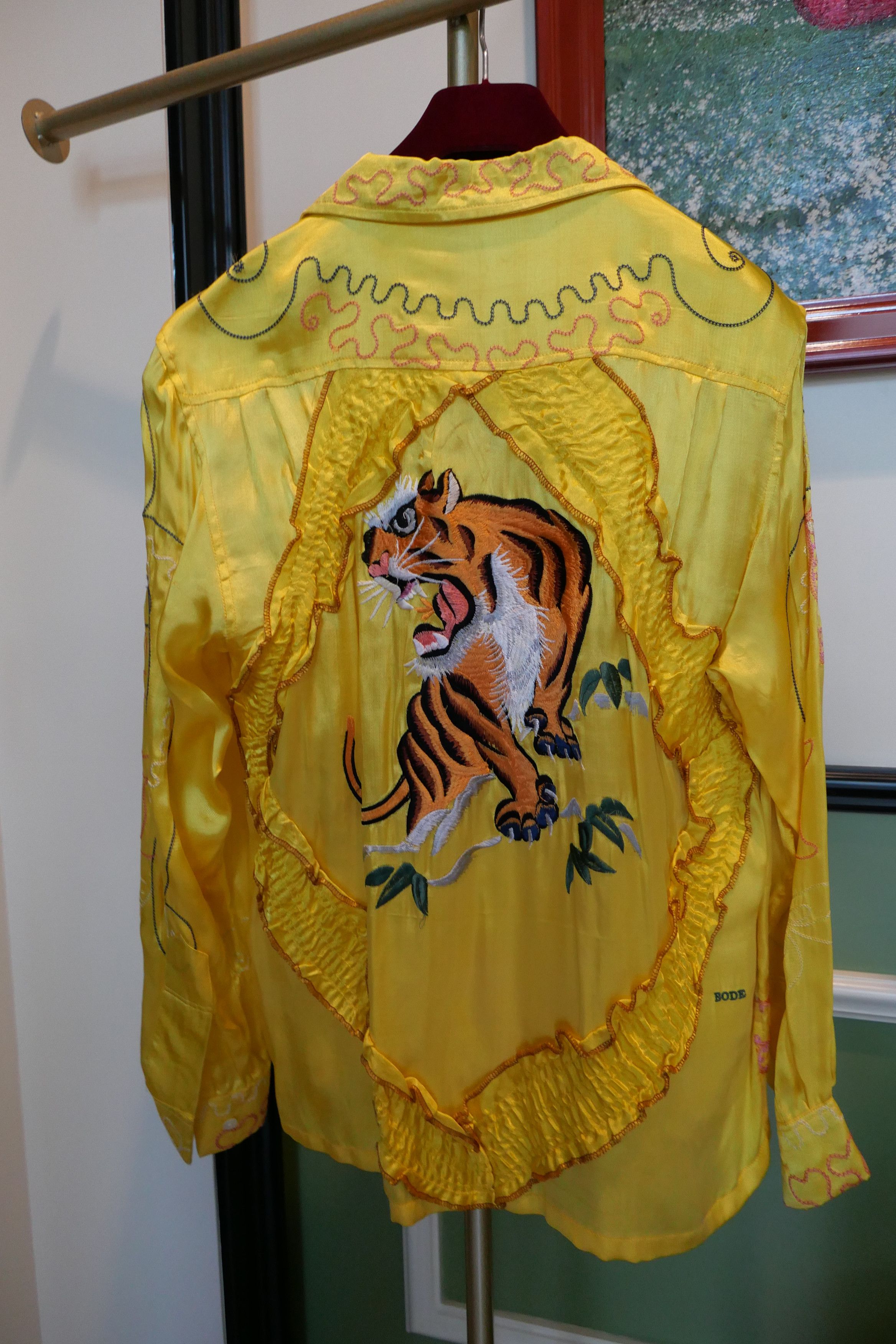 Bode Bode Yellow Tiger Ruching Shirt Size US M / EU 48-50 / 2 - 1 Thumbnail