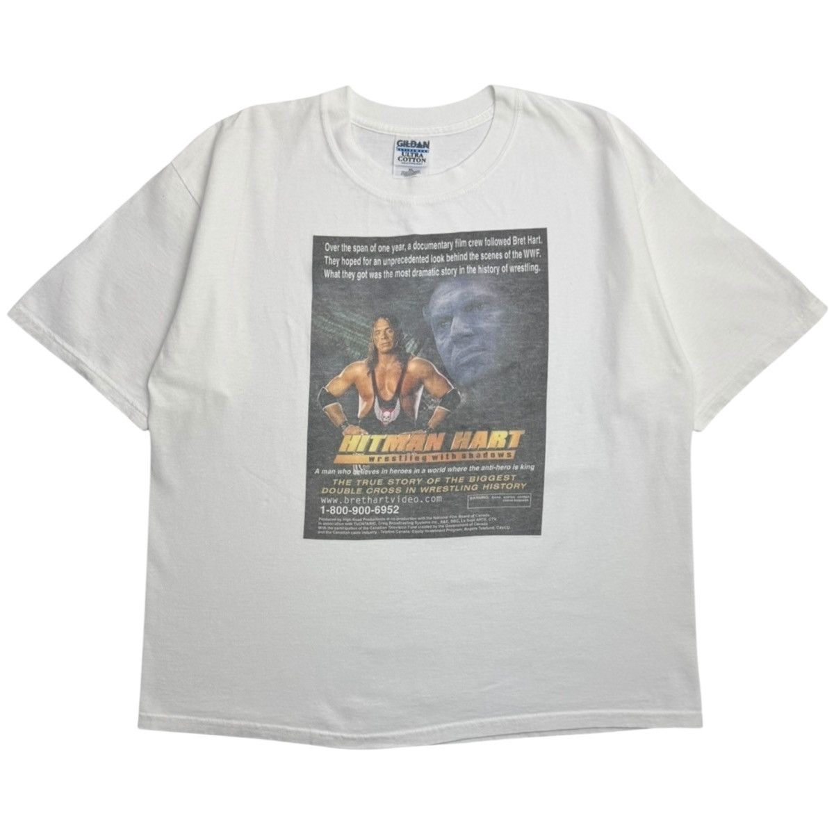 Vintage 1998 Bret Hart “Wrestling With Shadows” Movie Promo T-Shirt Size US XL / EU 56 / 4 - 1 Thumbnail