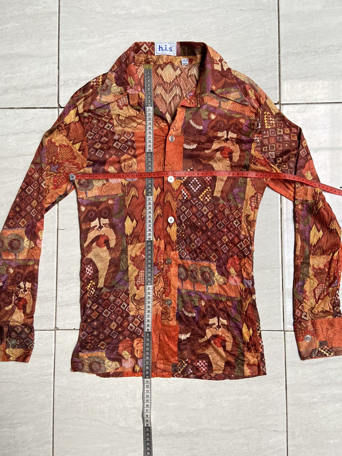 Vintage H.I.S Motive Shirt Made In Usa Size US XS / EU 42 / 0 - 2 Thumbnail