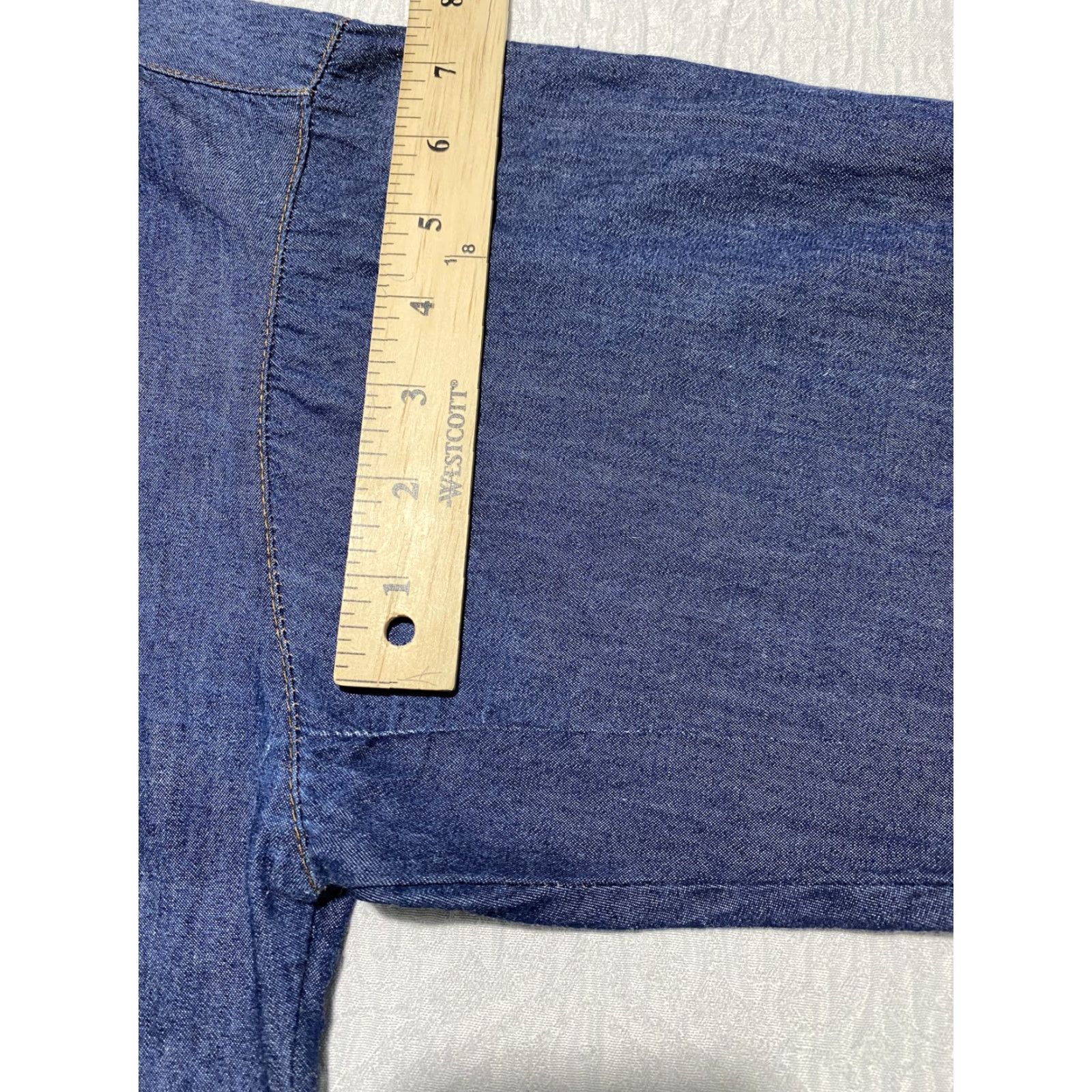 Denime VINTAGE Gerard Margon Shirt Mens Large Blue Denim Western Suede Elbow Patch Long Sleeve Size US L / EU 52-54 / 3 - 3 Thumbnail