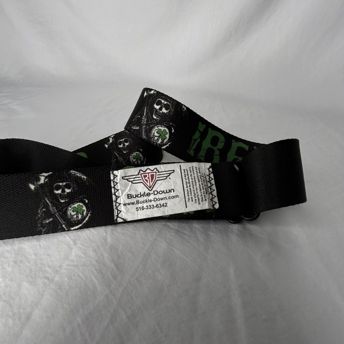 Vintage Ireland Green Skulls Graphic Buckle Down Belt Size ONE SIZE - 6 Thumbnail