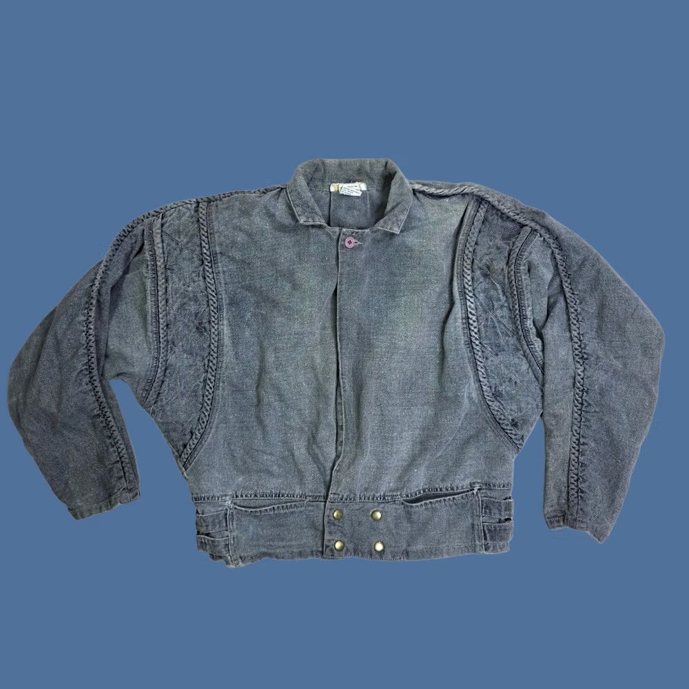 Vintage Cotler Mens Gray Wash Denim Jacket Buckle Back Distressed L Size US L / EU 52-54 / 3 - 1 Thumbnail