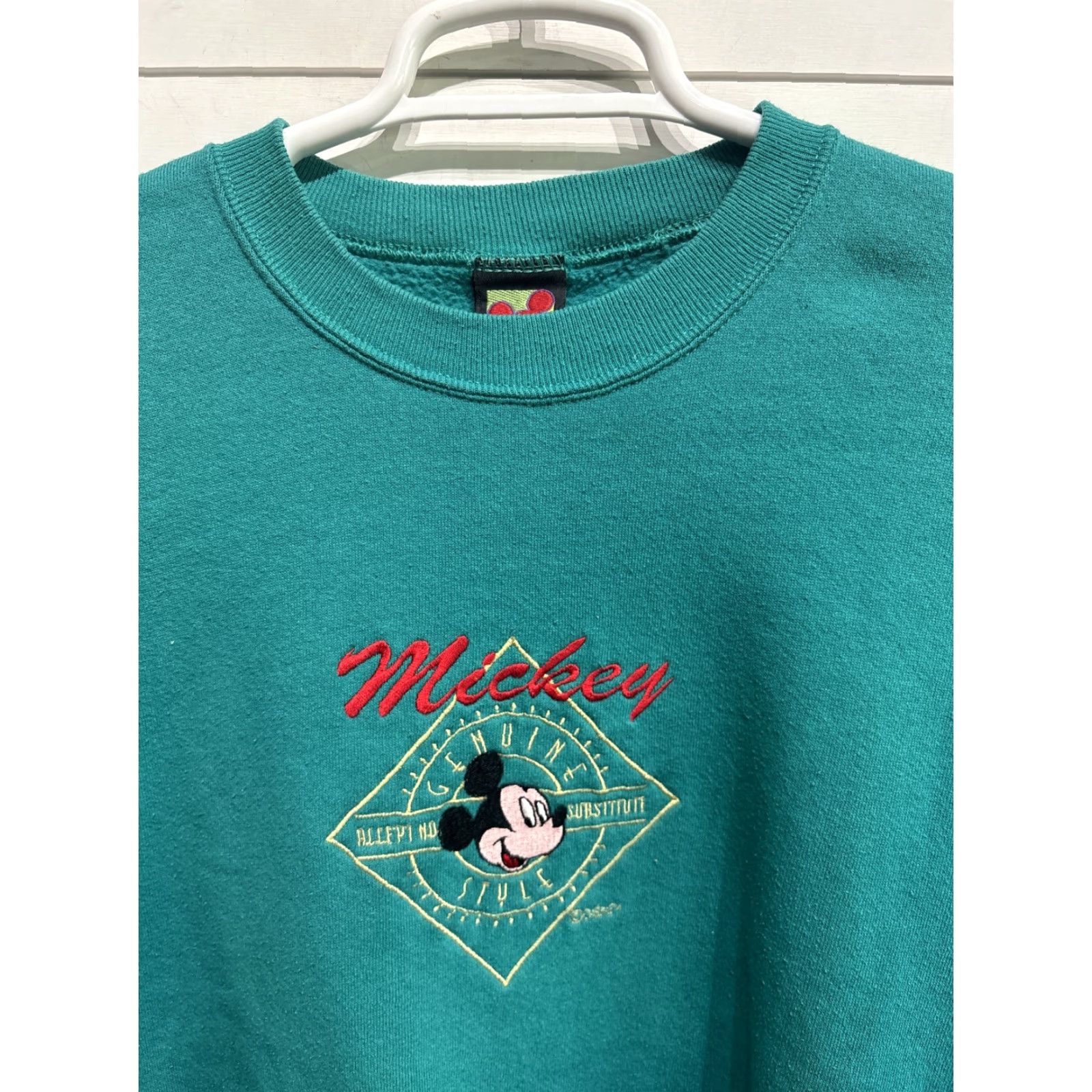 Disney VINTAGE Mickey Inc USA MADE Mickey Mouse Embroidered Crewneck Sweatshirt Mens XL Blue 1990s Disney Shirt Size US XL / EU 56 / 4 - 2 Thumbnail