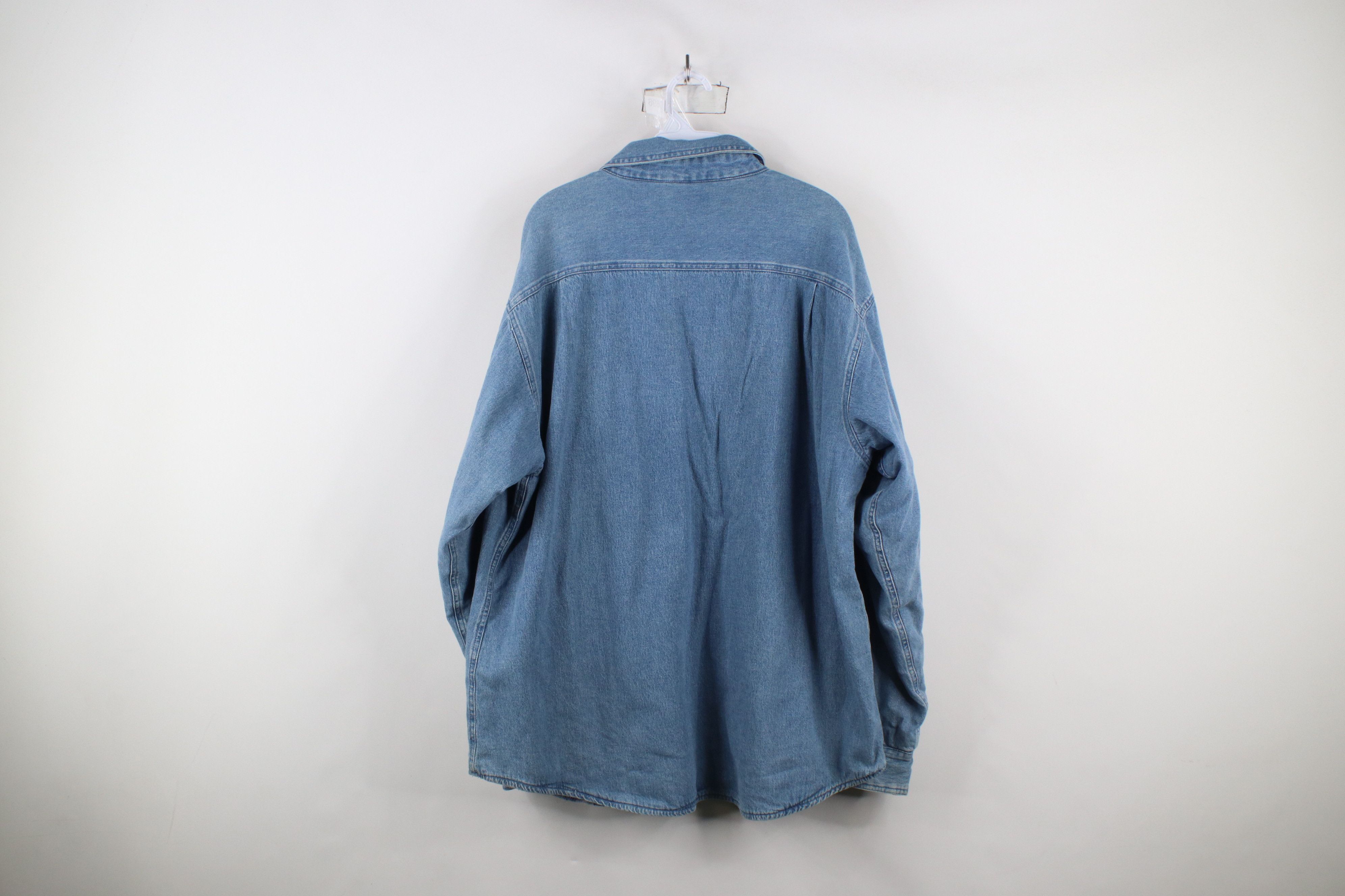 Vintage Vintage 90s Streetwear Fleece Lined Denim Jean Shirt Jacket Size US XL / EU 56 / 4 - 12 Thumbnail