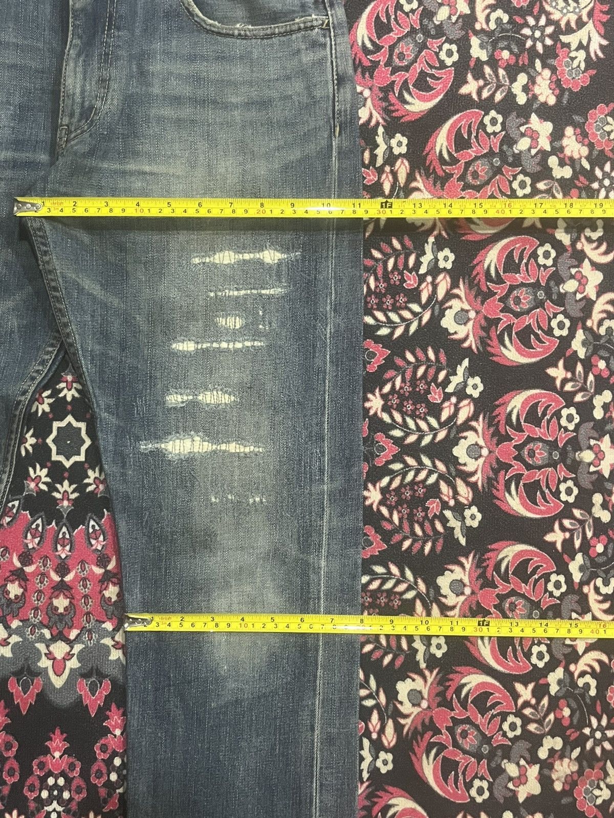 Japanese Brand Vintage And Suns Trust No One Sashiko Blue Whisker Jeans Size US 30 / EU 46 - 15 Thumbnail