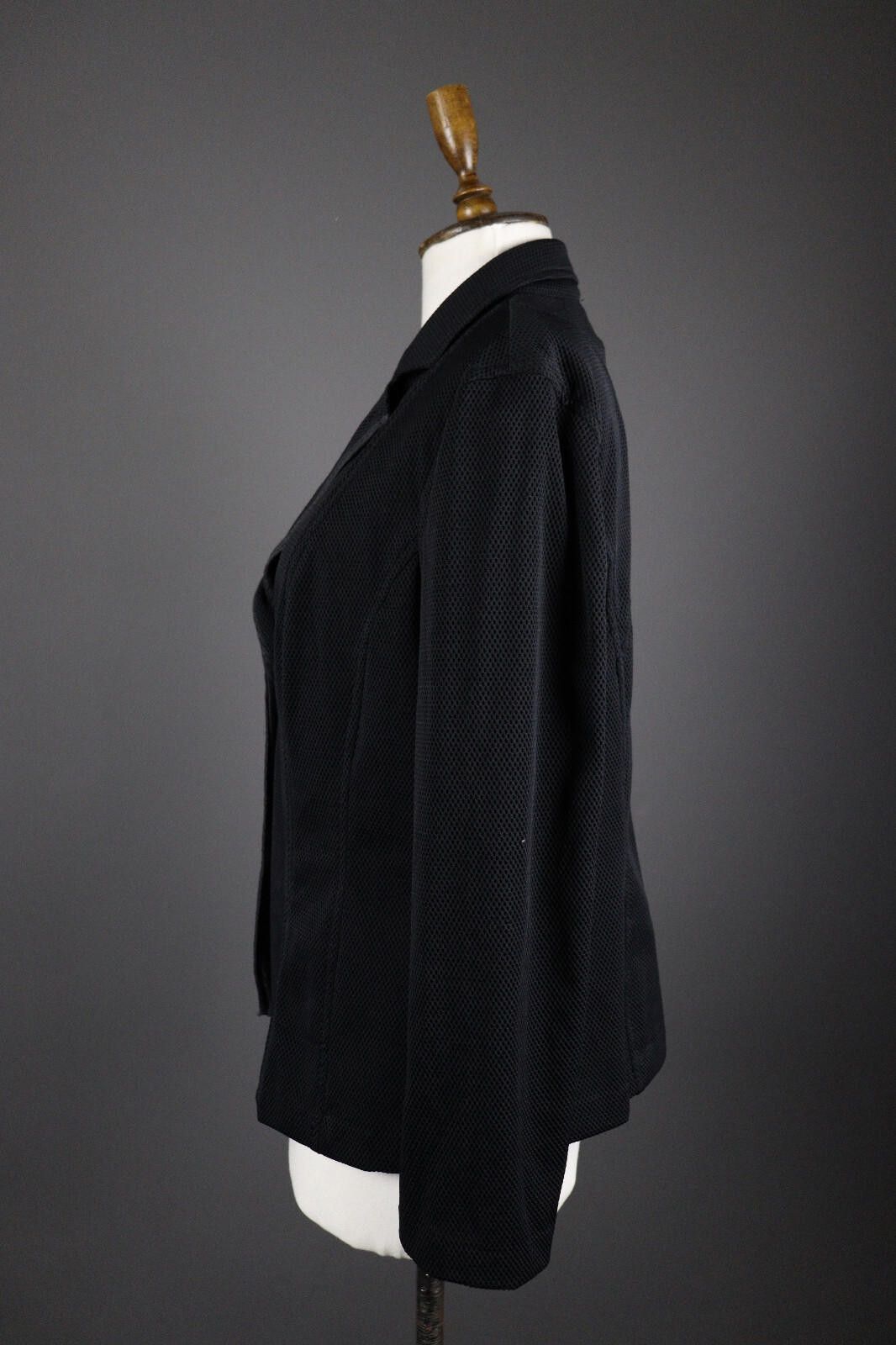 Designer Marc Cain Black Textured 2 Button Blazer Jacket Size 6 Size M / US 6-8 / IT 42-44 - 4 Thumbnail