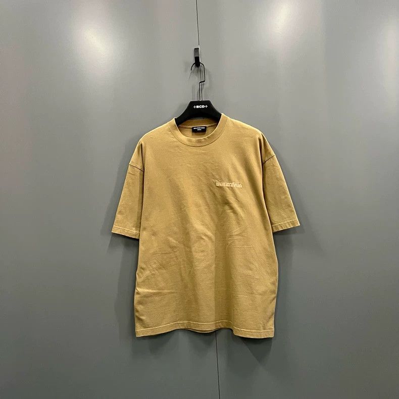 Balenciaga Balenciaga Khaki Embroidered Logo Short Sleeve Size US L / EU 52-54 / 3 - 1 Thumbnail
