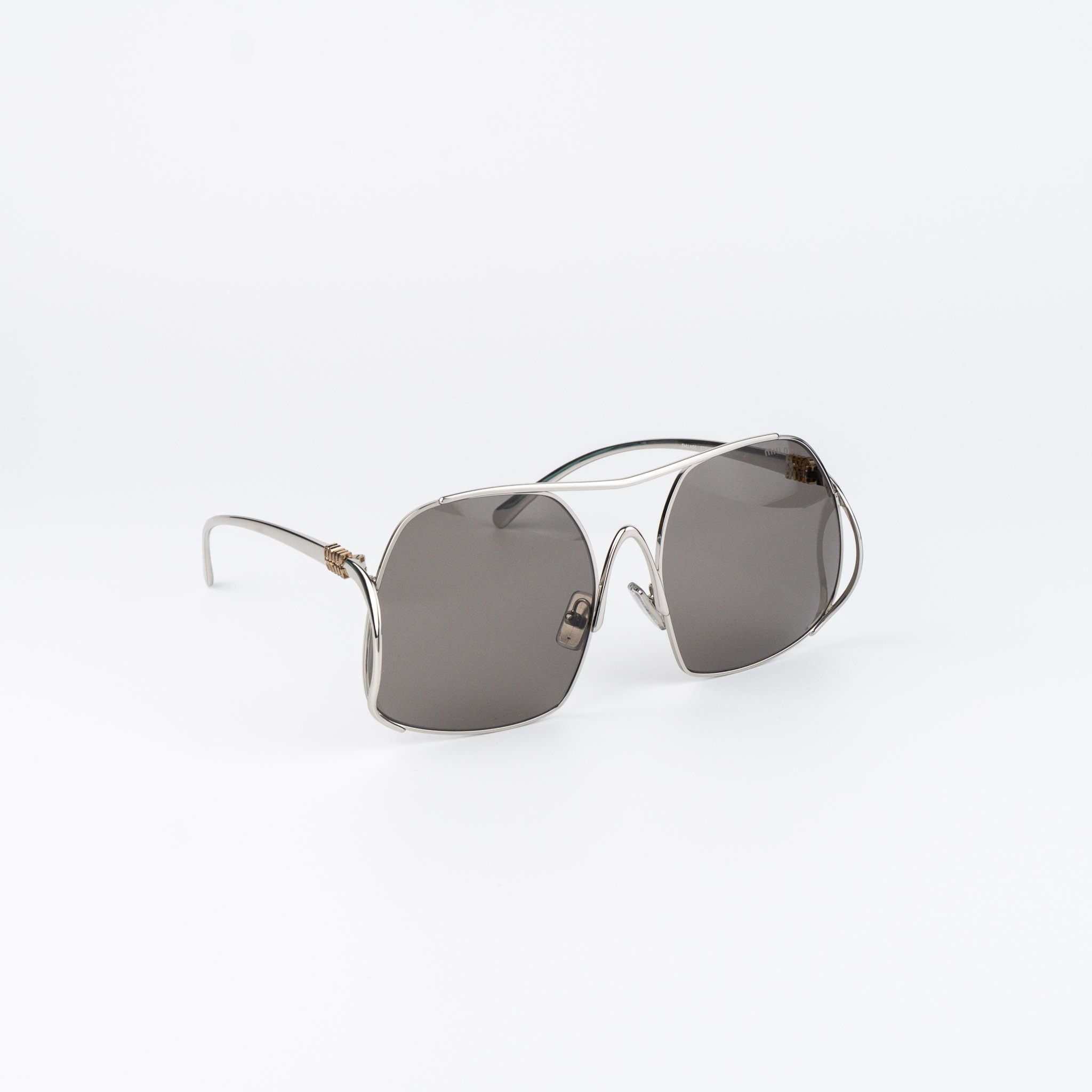 Miu Miu Miu Miu Women Sunglasses Pilot MUA55S 1BC80Q NEW AUTHENTIC Size ONE SIZE - 4 Thumbnail
