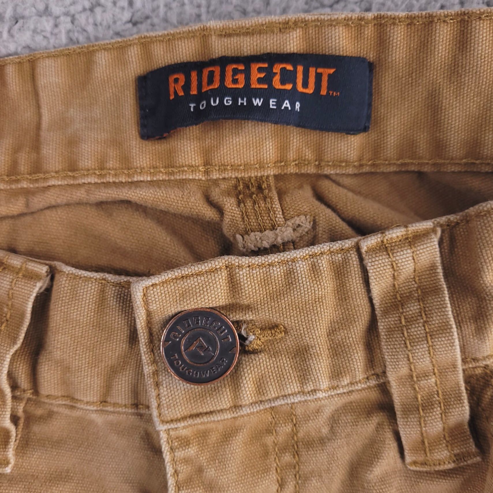 Vintage Ridgecut Toughwear Pants Mens 34x29 Slim Fit Brown Khakis Distressed Canvas Vintage No (adjust to fit rules) Size US 32 / EU 48 - 3 Thumbnail