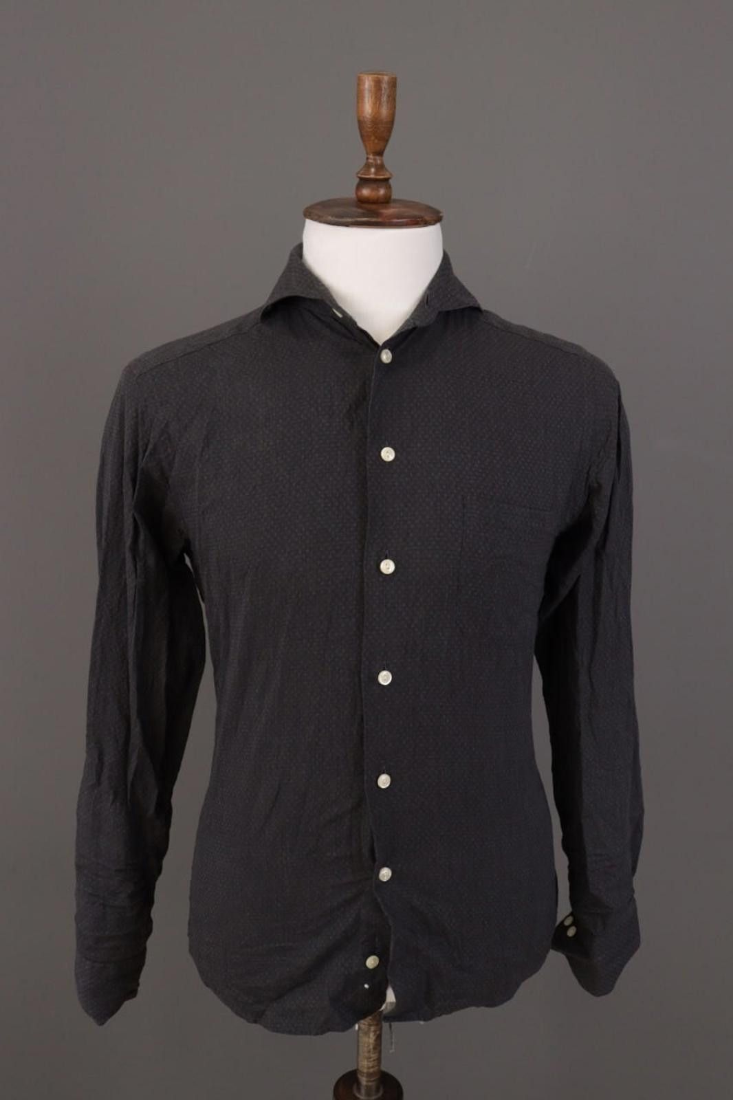 Eton Eton Slim Fit Black Dotted Button Down Shirt Size 38 S Size US M / EU 48-50 / 2 - 1 Thumbnail