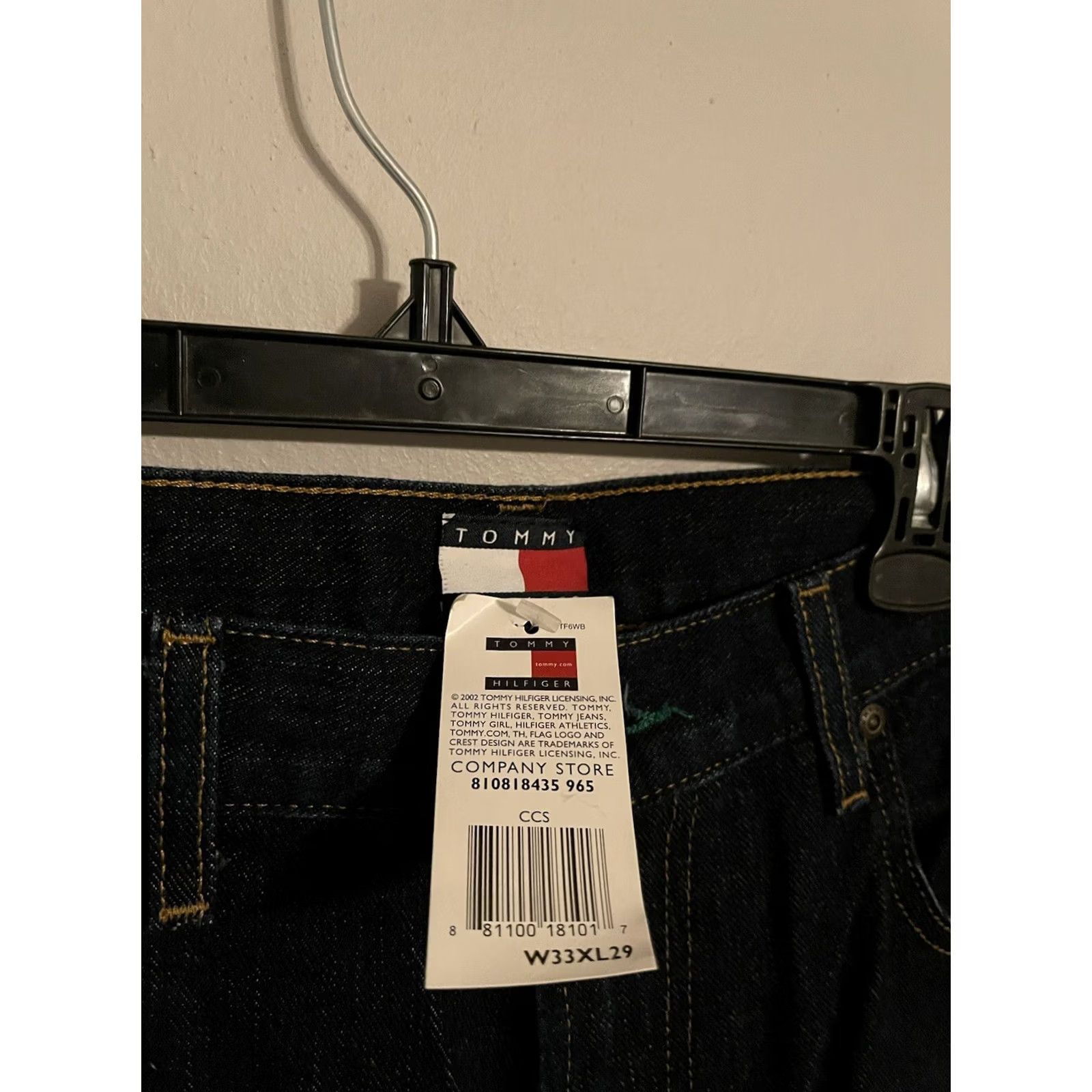Tommy Hilfiger VINTAGE Tommy Hilfiger Jeans Baggy Carpenter Wide-Leg Men's 33x29 Blue 2000s Mens Jeans Wide-Leg Size US 33 - 4 Thumbnail