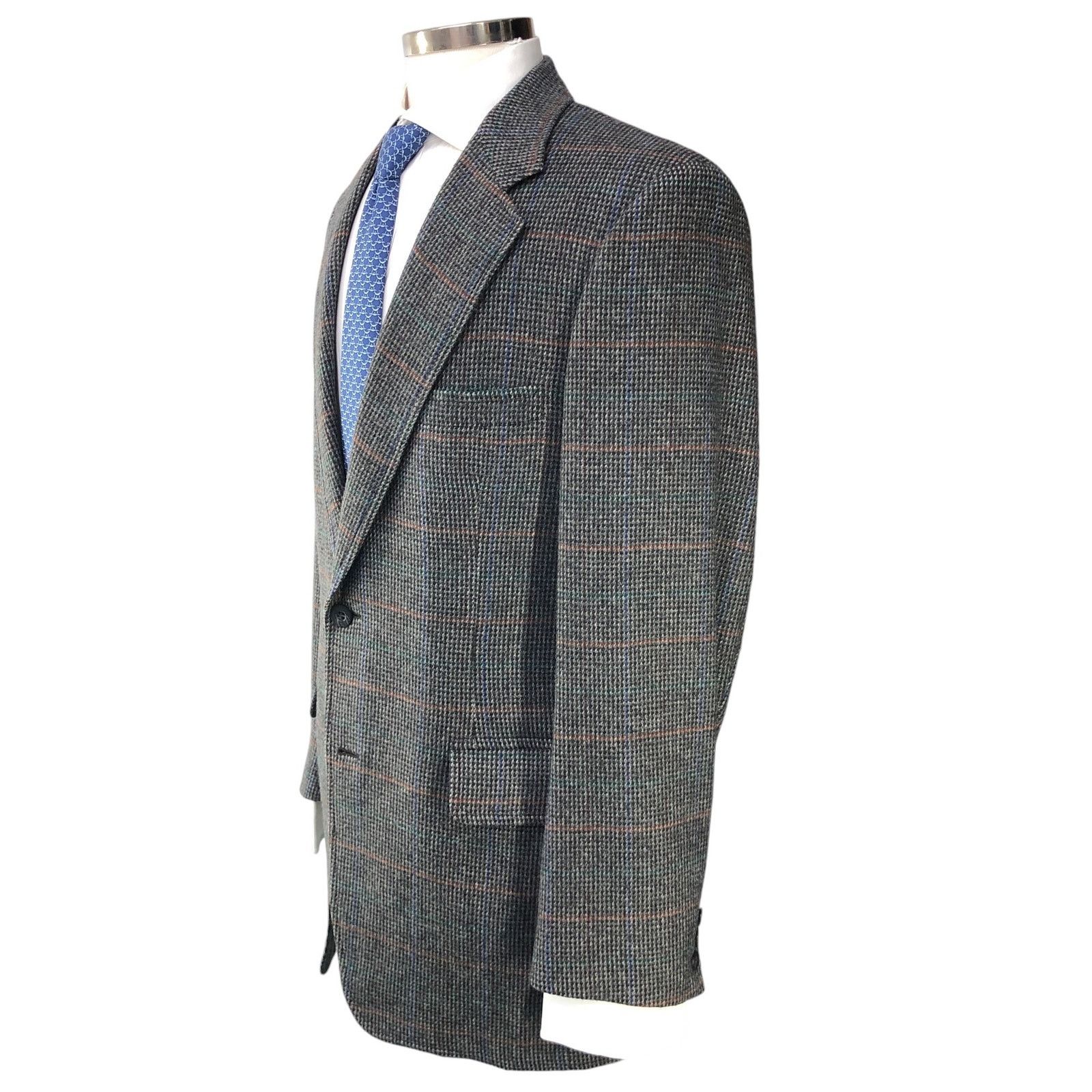 Other Bespoke Mens Size 40L Sport Coat Cashmere Windowpane Vintage Size 40L - 5 Thumbnail