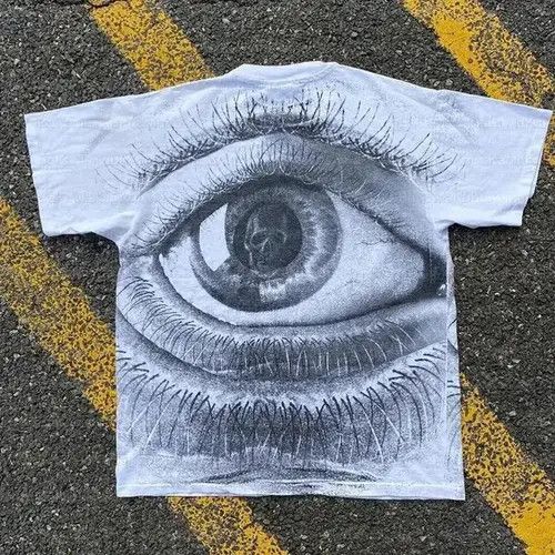 Japanese Brand Y2k Hip Hop T-shirt Graphic Eye Print emo punk style Size US L / EU 52-54 / 3 - 2 Thumbnail