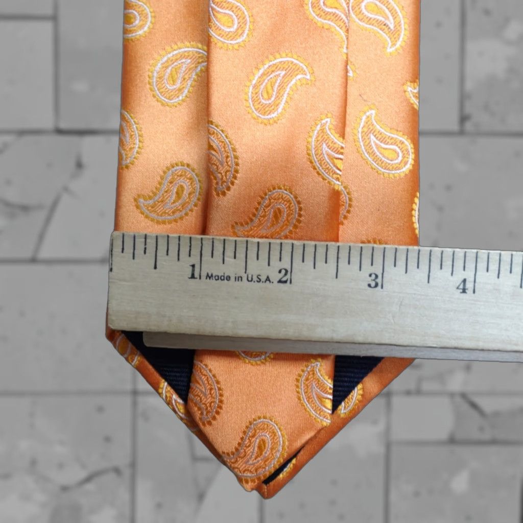 Canali Canali Tie Orange Silk Classic Jacquard Paisley All Over Silk Size ONE SIZE - 1 Thumbnail