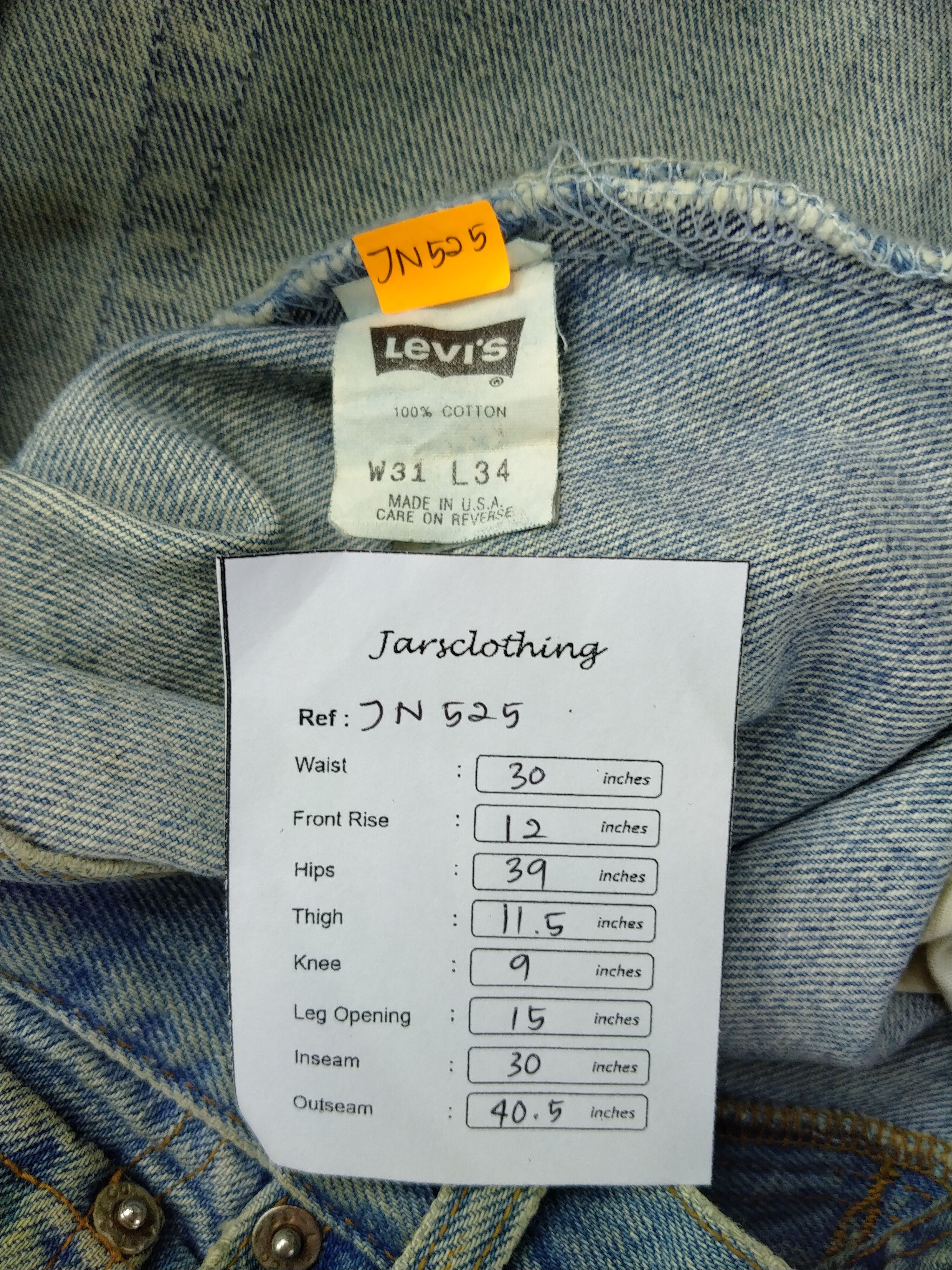 Levi's 90s Vintage Levi's 501 USA Rusty Denim 30x30 -JN525 Size US 30 / EU 46 - 8 Thumbnail