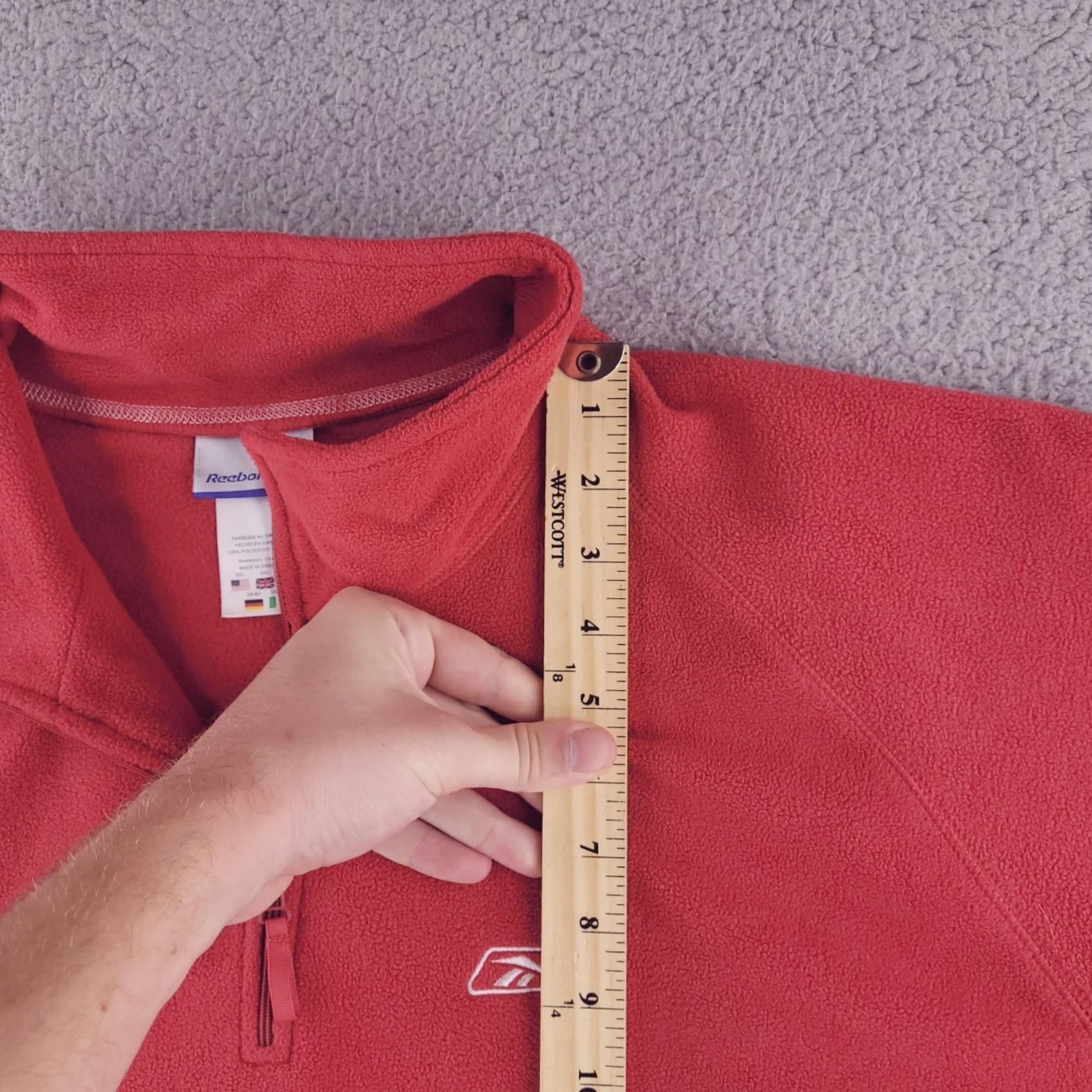 Reebok Reebok Sweater Mens 2XL Red Fleece Pullover Quarter Zip Size US XXL / EU 58 / 5 - 6 Thumbnail