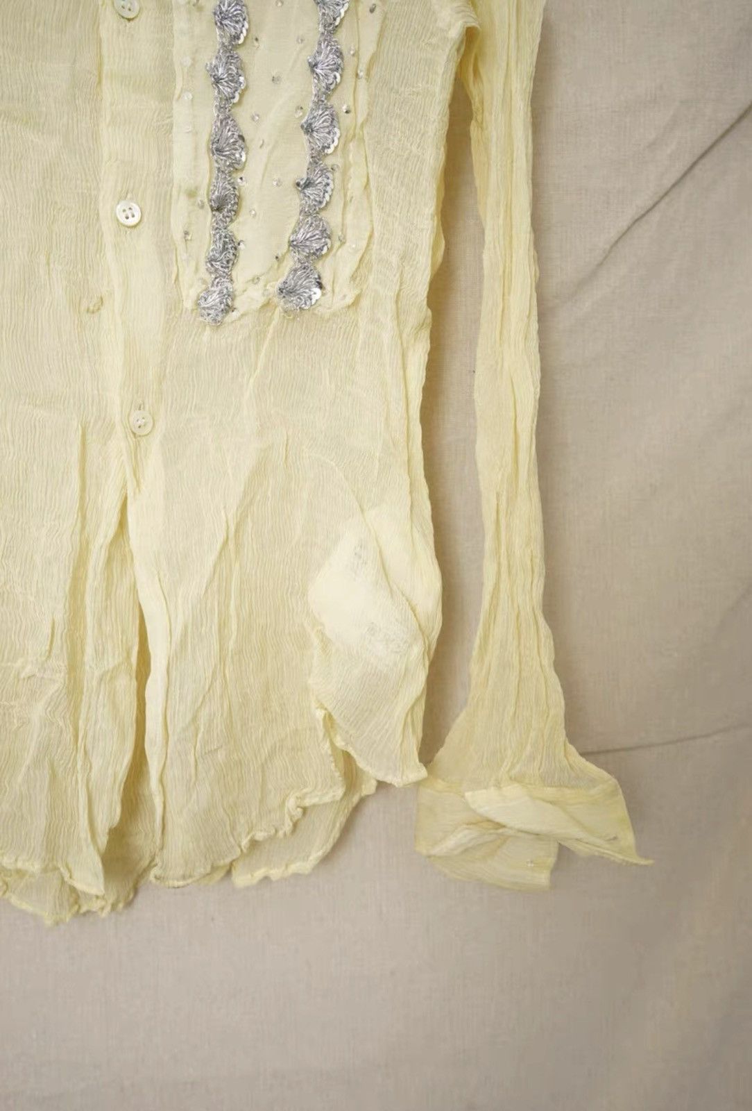 Comme des Garcons Comme des Garçons Pleated Long Sleeve Sequin Shirt Size US S / EU 44-46 / 1 - 8 Thumbnail