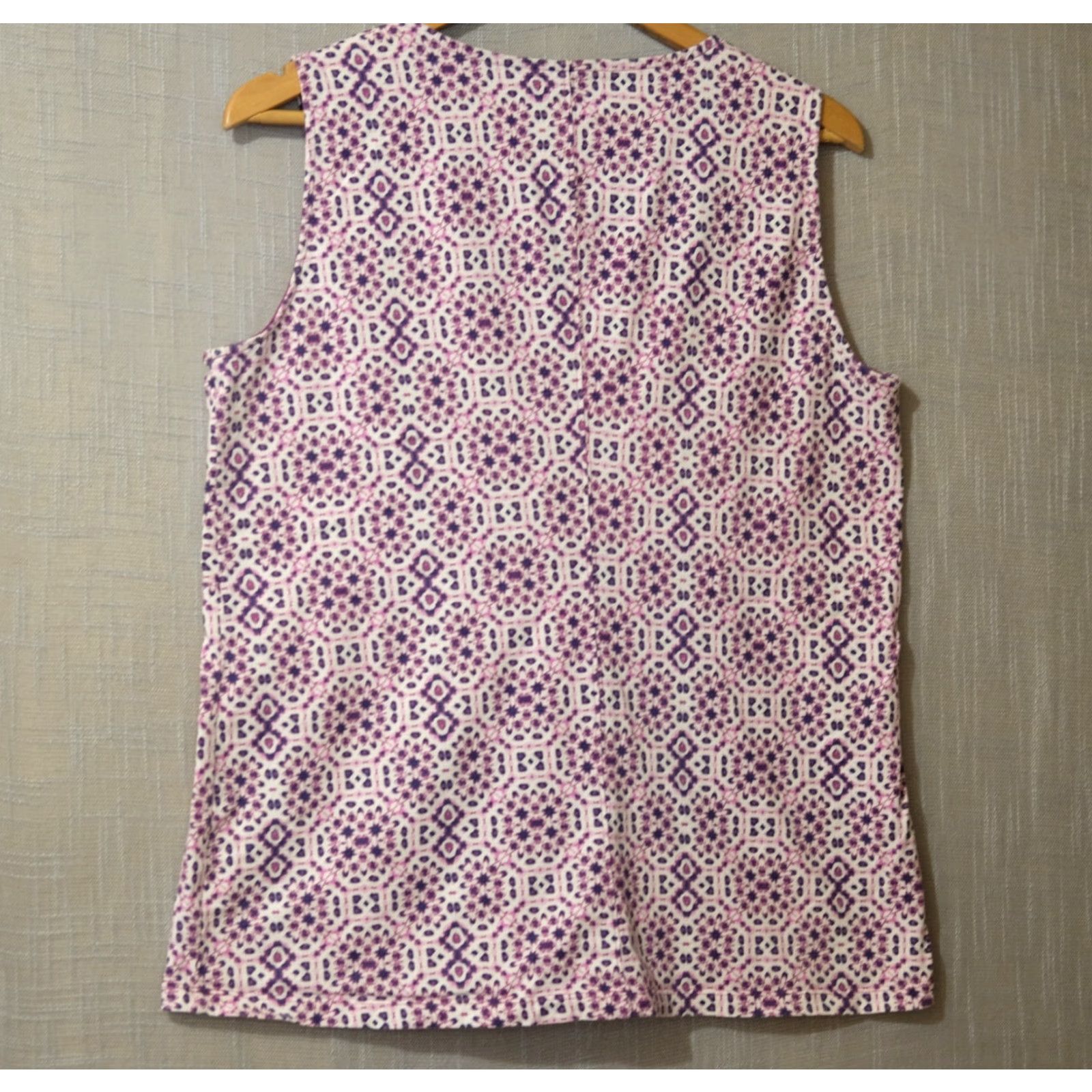 Vintage St. John's Bay Twist Knot Front Tank Top Sleeveless Purple/White Womens XL Size XL / US 12-14 / IT 48-50 - 4 Thumbnail