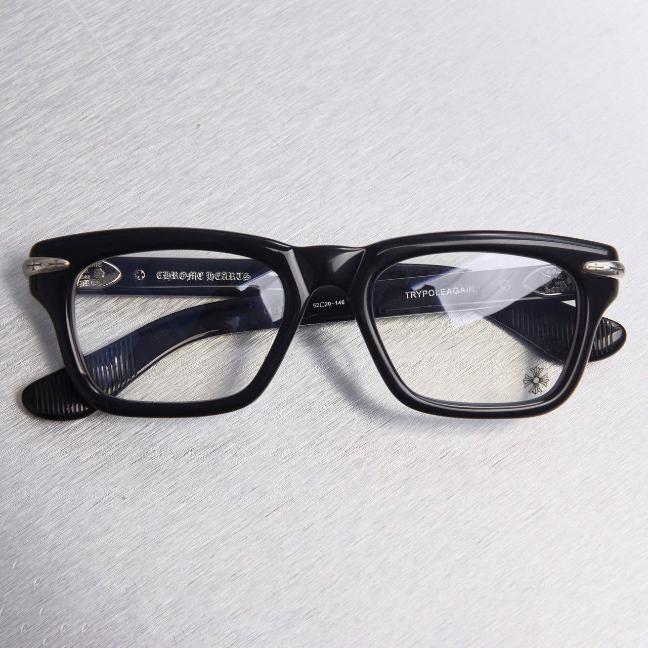 Chrome Hearts CHROME HEARTS TRYPOLEAGAIN BLACK GLASSES Size ONE SIZE - 6 Thumbnail