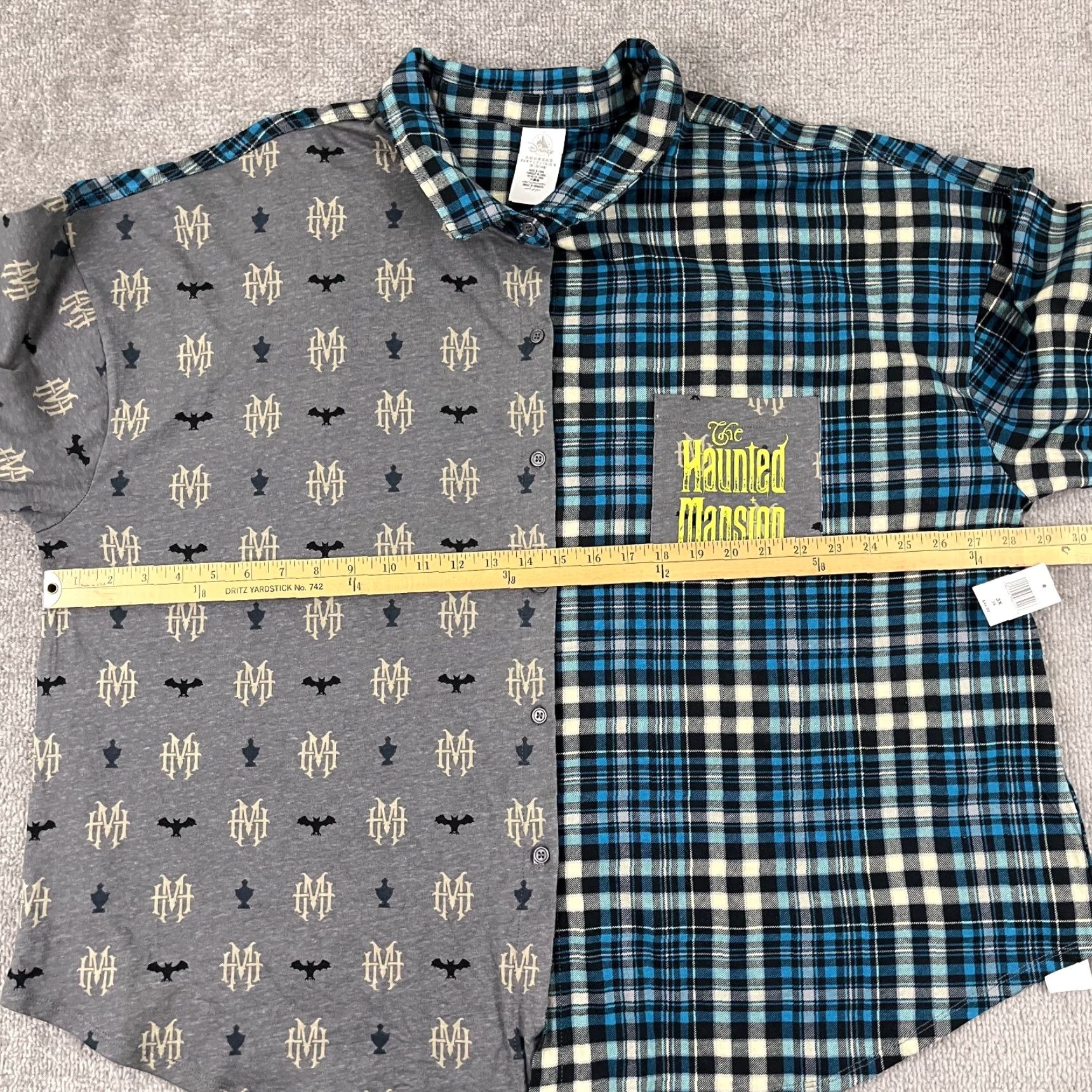 Disney VINTAGE The Haunted Mansion Shirt Disney Womens 3X Flannel Button-Up Knit NEW Size XXL / US 16-18 / IT 52-54 - 6 Thumbnail
