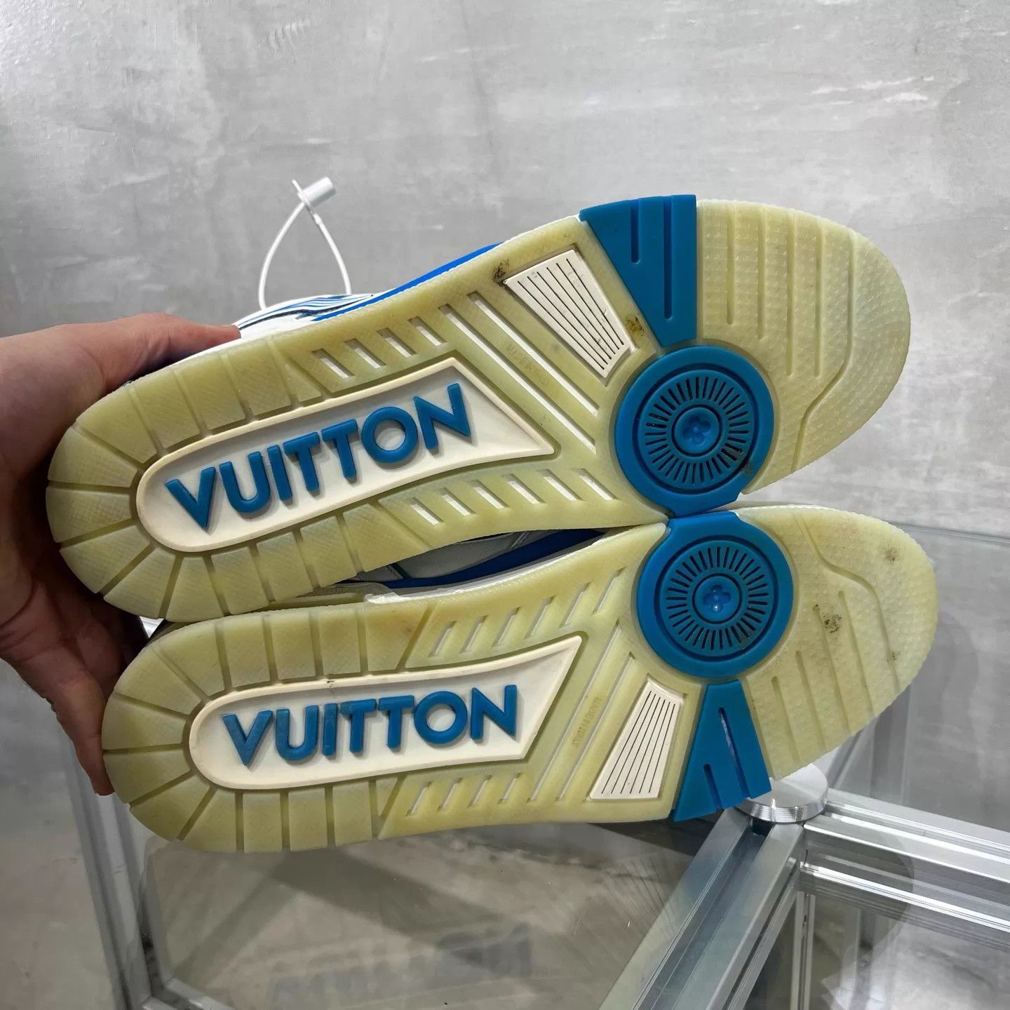 Louis Vuitton LV Trainer High Top White Blue UK8.5/42.5 Size US 9.5 / EU 42-43 - 7 Thumbnail