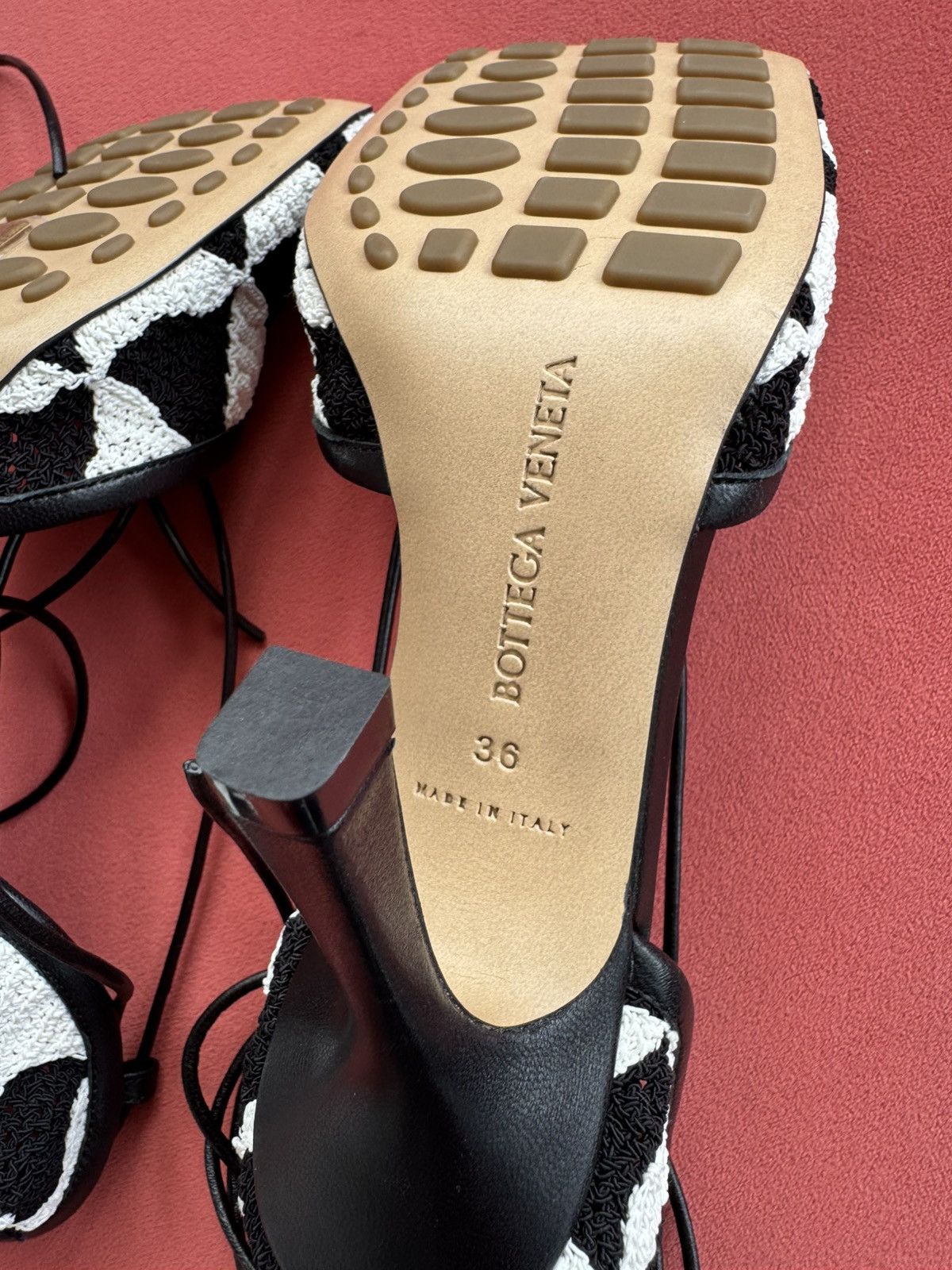 Bottega Veneta Bottega Veneta New Crochet black and white sand, size 36 IT Size US 6 / IT 36 - 5 Thumbnail