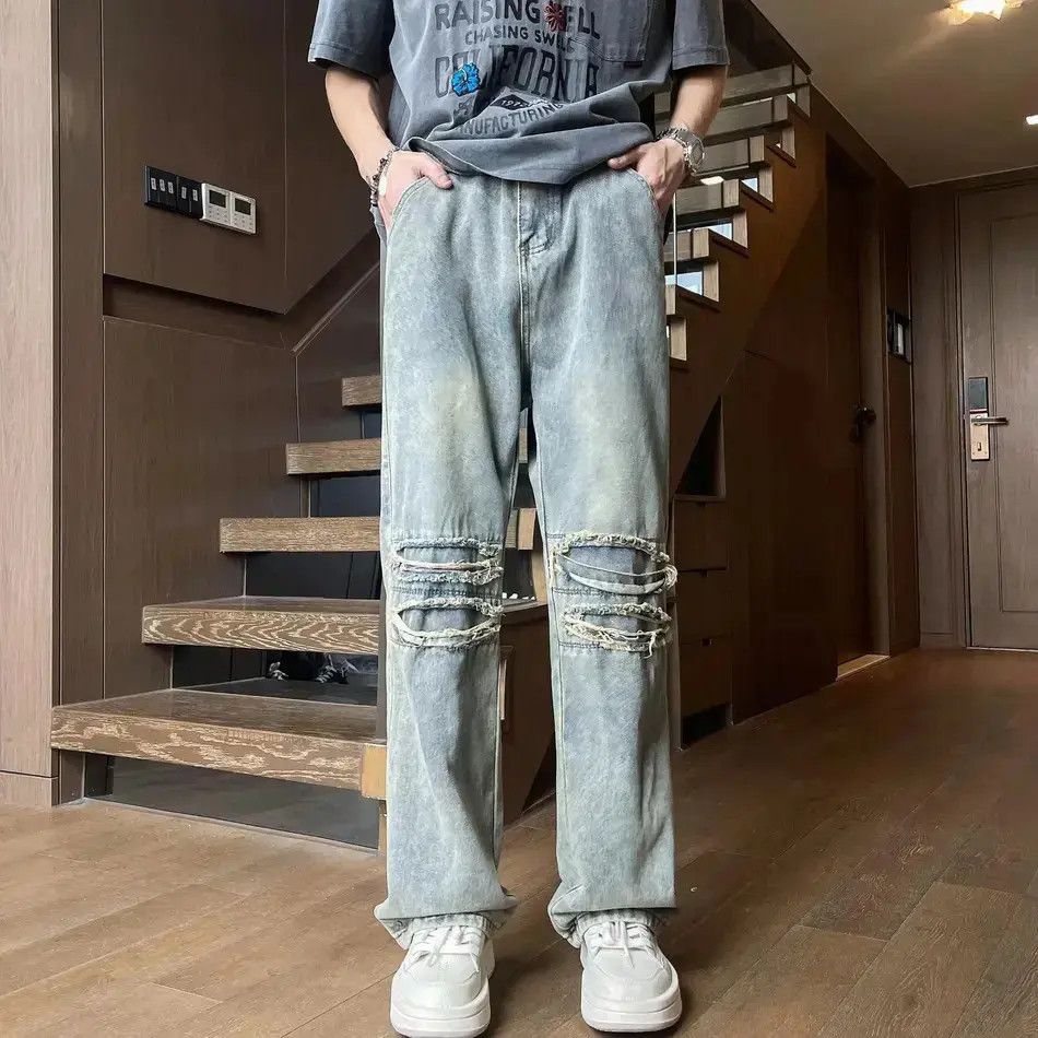 Japanese Brand Retro loose straight leg micro flared jeans Size US 32 / EU 48 - 1 Thumbnail