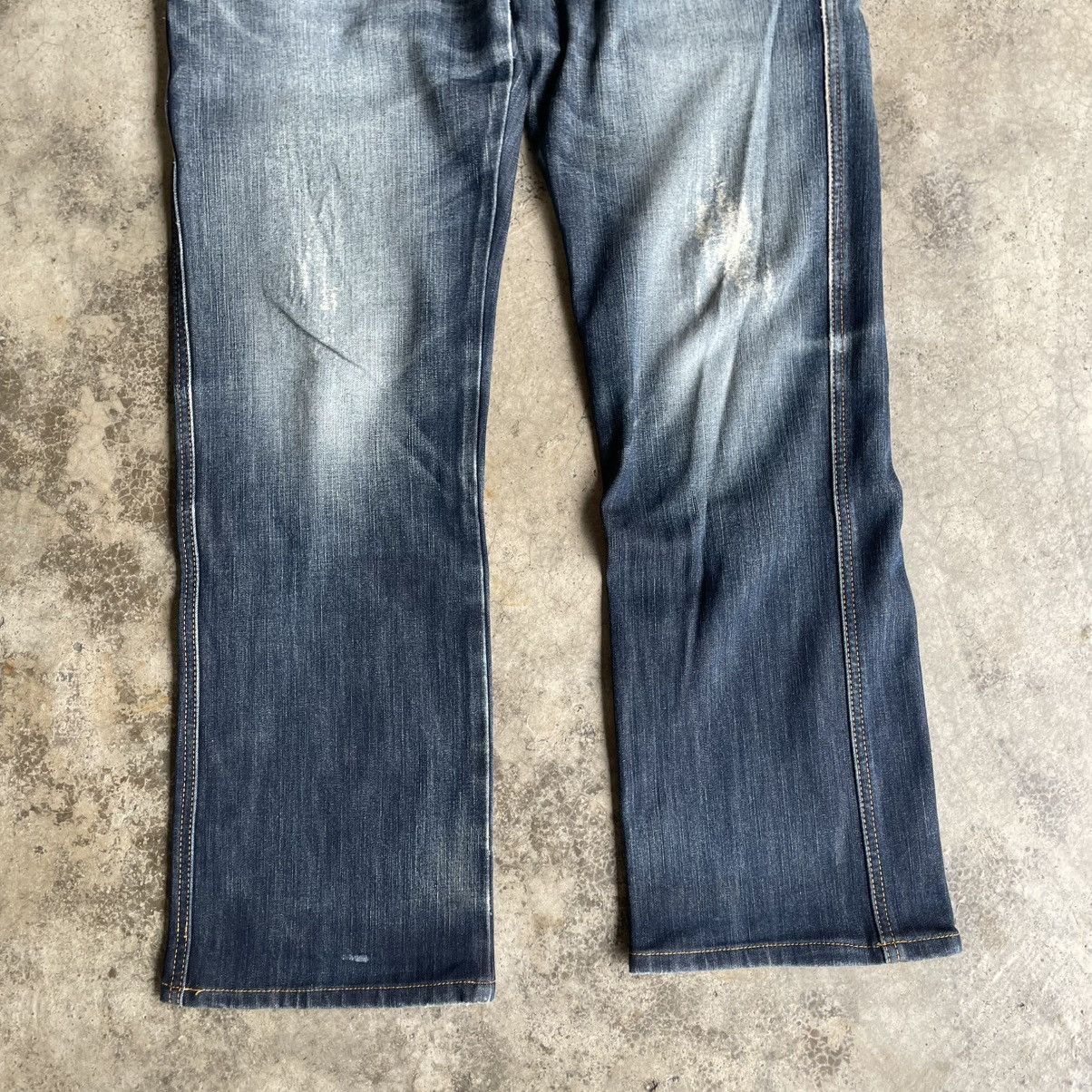 Edwin 🔥Vintage Edwin E503 Blue Trip Ripped Distress Denim Jeans Size US 33 - 3 Thumbnail