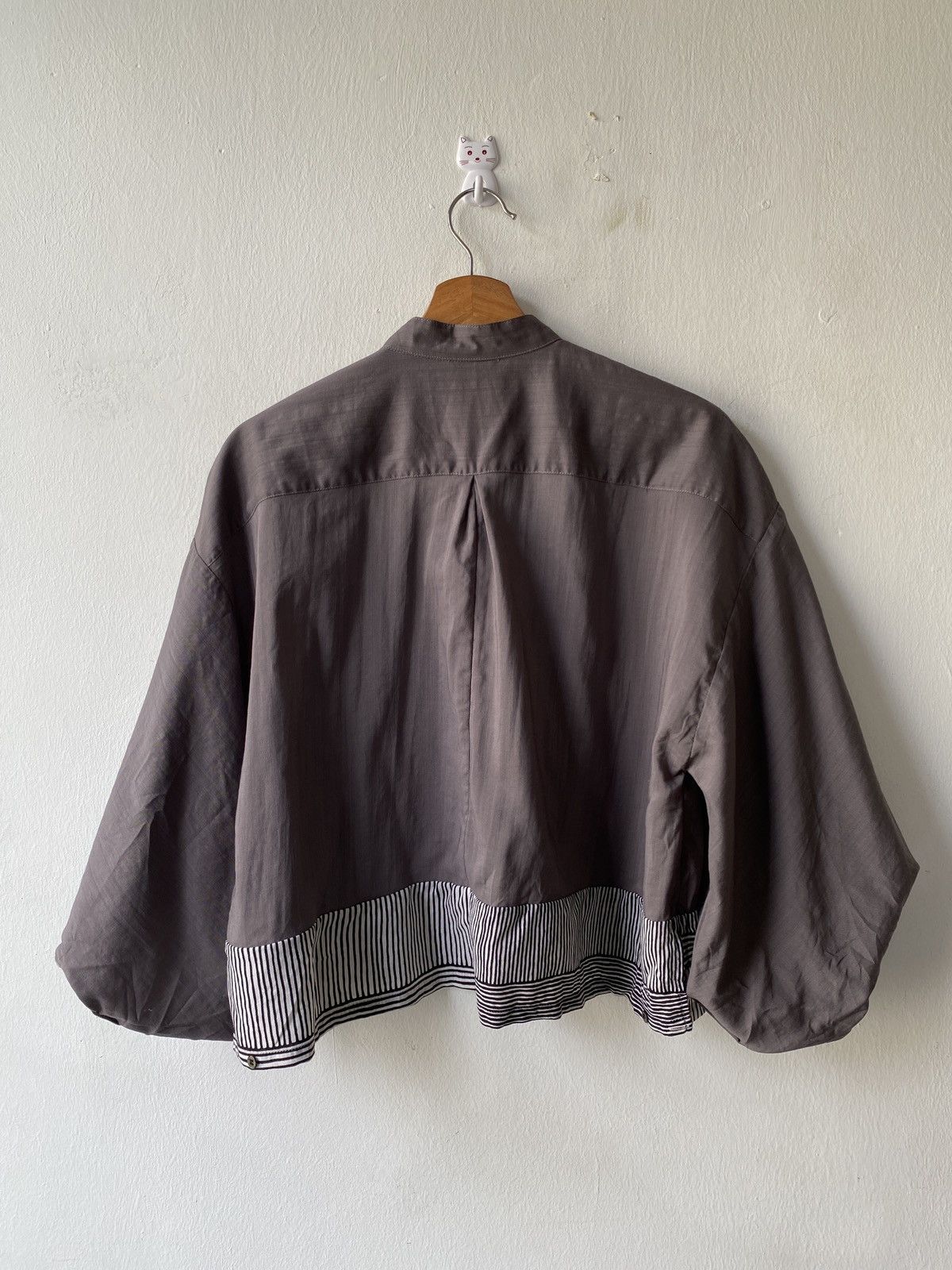Japanese Brand × SOU SOU Muslin Wool Open-collared Obi Style Kimono Sleeve Blouse Size M / US 6-8 / IT 42-44 - 5 Thumbnail