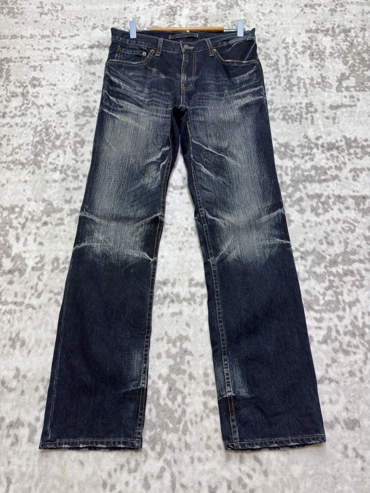 PPFM PPFM Avant-Garde Whiskered Acid Wash Distressed Indigo Denim Size US 31 - 1 Thumbnail