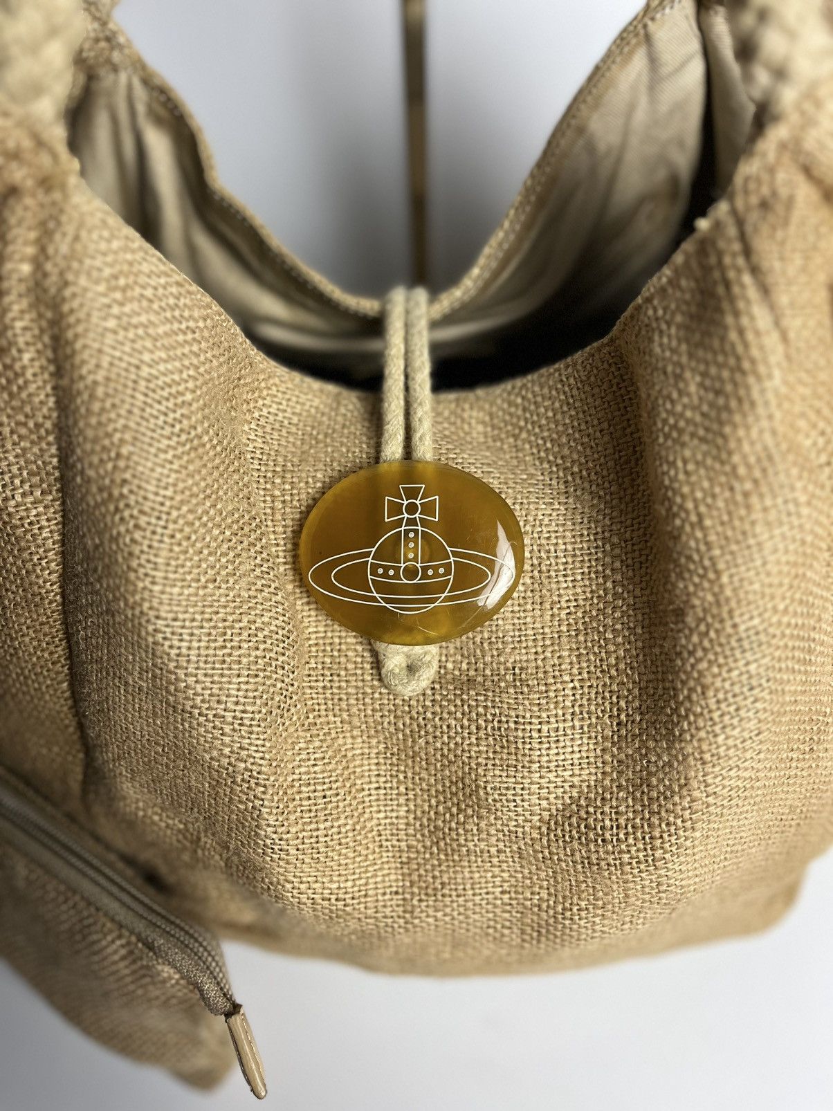 Vivienne Westwood Vivienne Westwood Beige Cloth Jute Hand Bag Size ONE SIZE - 3 Thumbnail