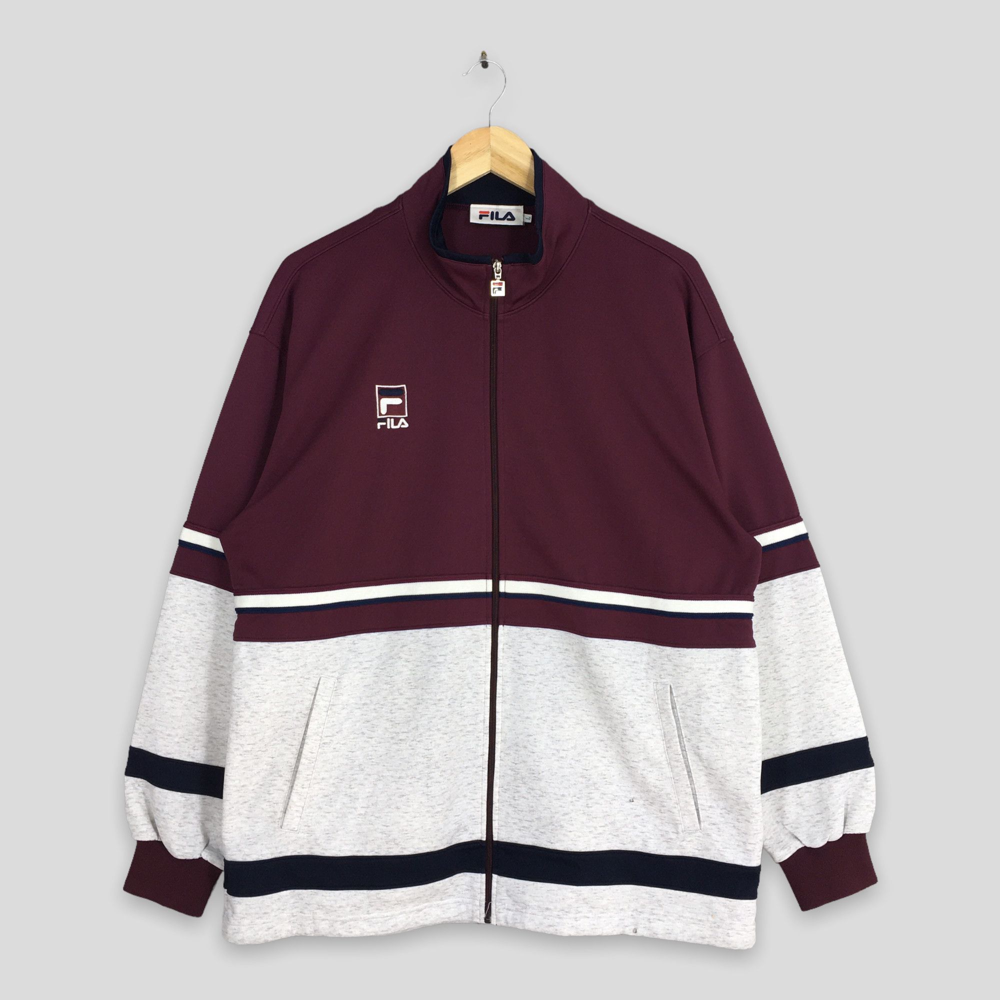 Fila Vintage 90's Fila Sports Burgundy Windbreaker Jacket Large Size US L / EU 52-54 / 3 - 1 Thumbnail