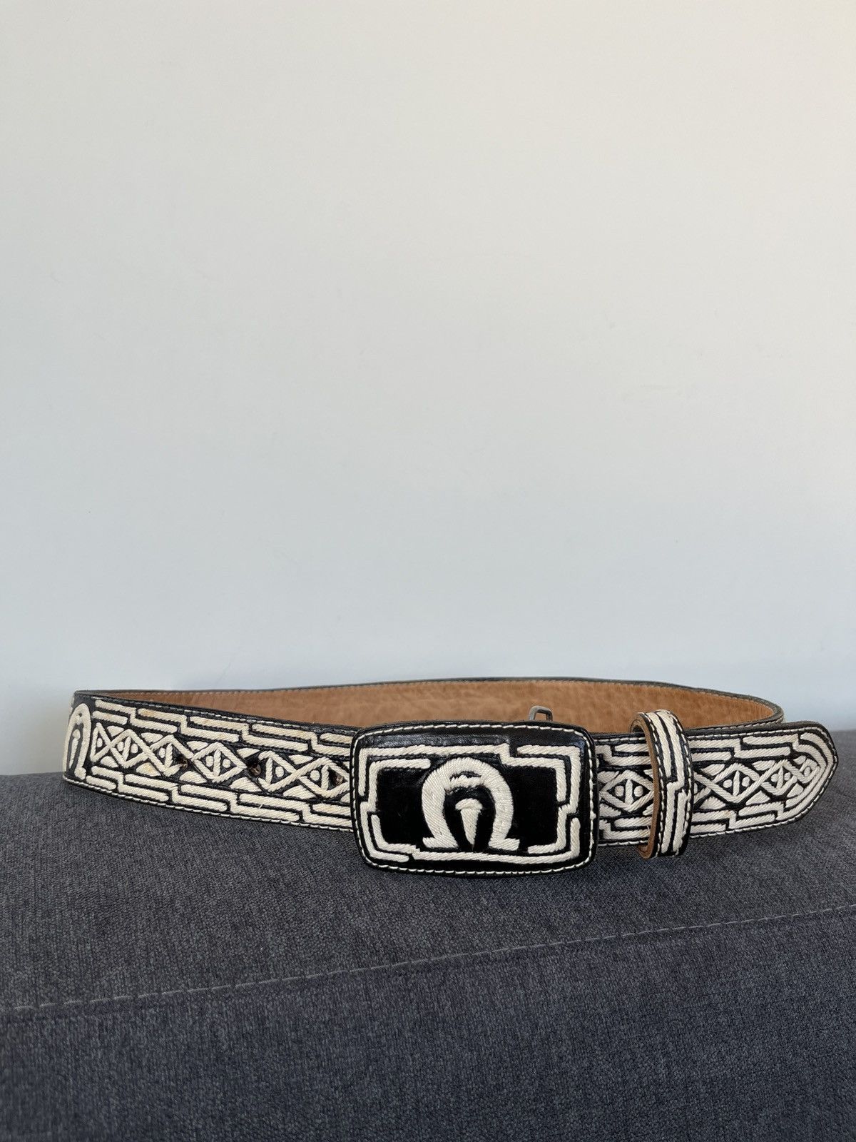 Cowboy Equipment Vintage Handcrafted Leather Belt Cowboy Western Biker Style Size ONE SIZE - 4 Thumbnail