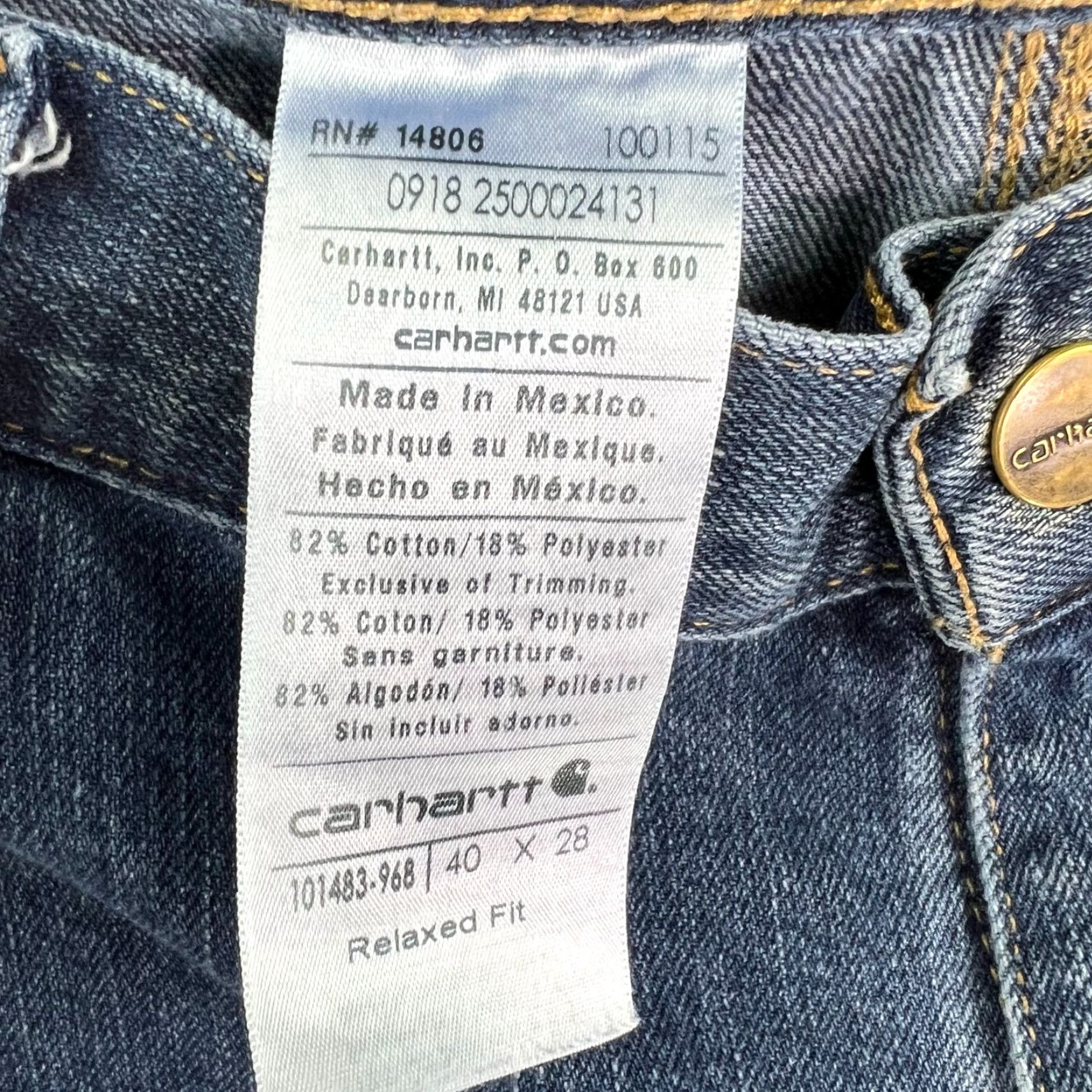 Carhartt Carhartt Jeans Mens 40 Blue Denim Relaxed Fit Straight 40X28 40x28 MS Regular Men Size US 40 / EU 56 - 4 Thumbnail