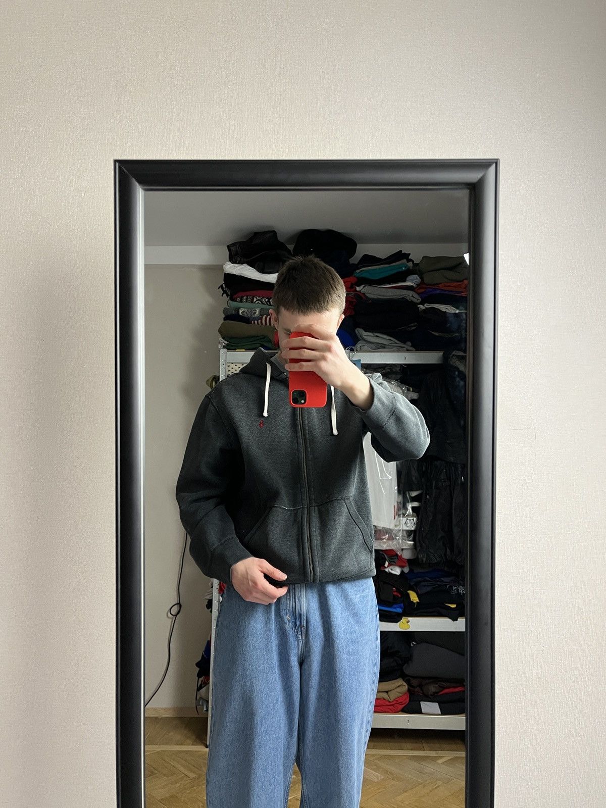 Polo Ralph Lauren × Ralph Lauren Polo Ralph Lauren Grey Zip Up Hoodie Red Pony Hype PRL Y2K Size US L / EU 52-54 / 3 - 2 Thumbnail