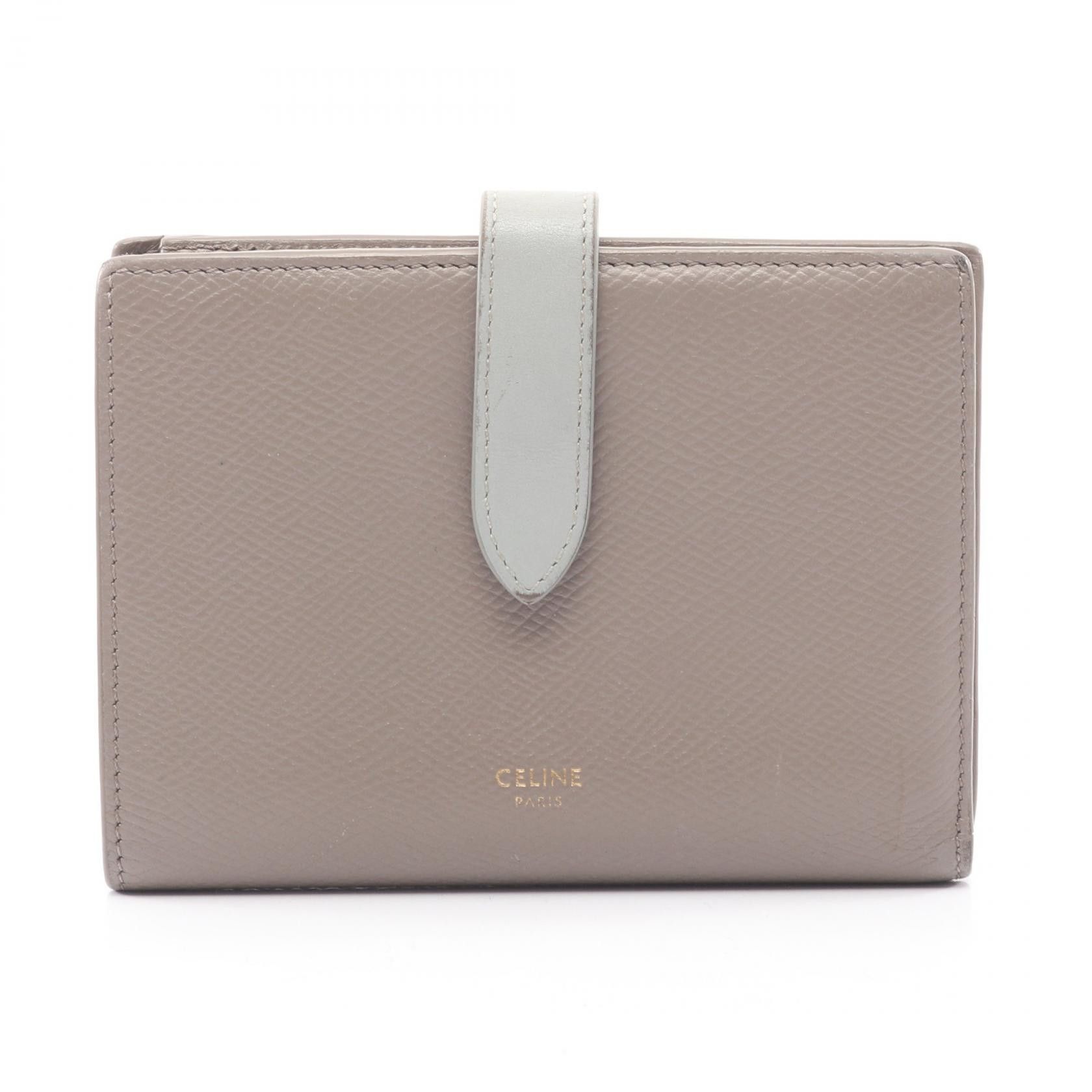 Celine Celine CELINE Medium Strap Wallet Leather Bifold Wallet Leather Short Wallet 10B643BFP DUTY FREE for USA Size ONE SIZE - 1 Thumbnail